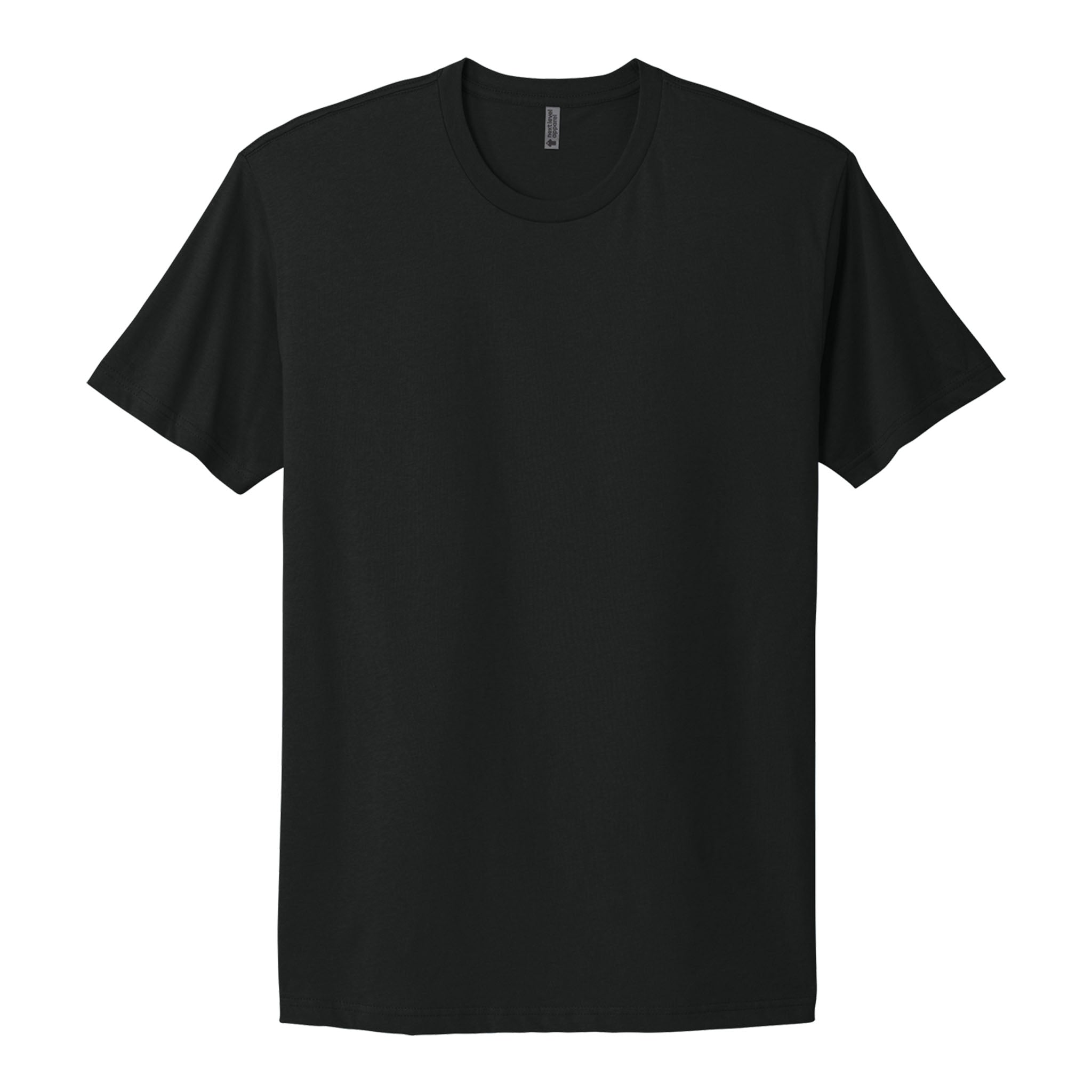 Next Level Apparel 3600 custom short sleeve t-shirt in black, front view