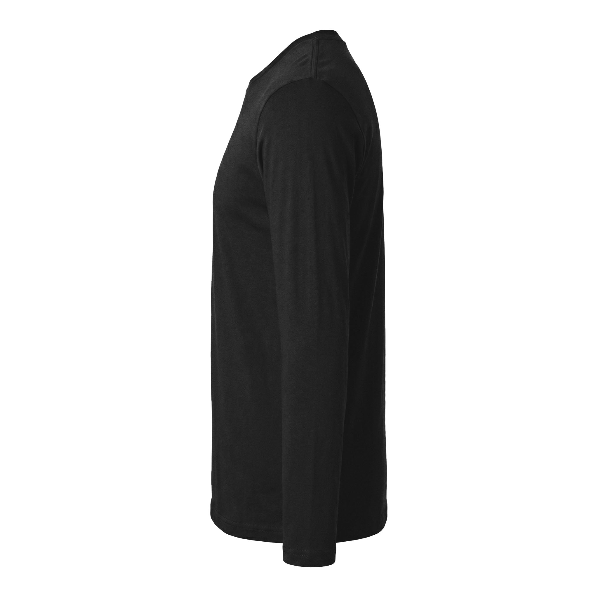 Next Level Apparel 3601 custom long sleeve t-shirt in black, left side view