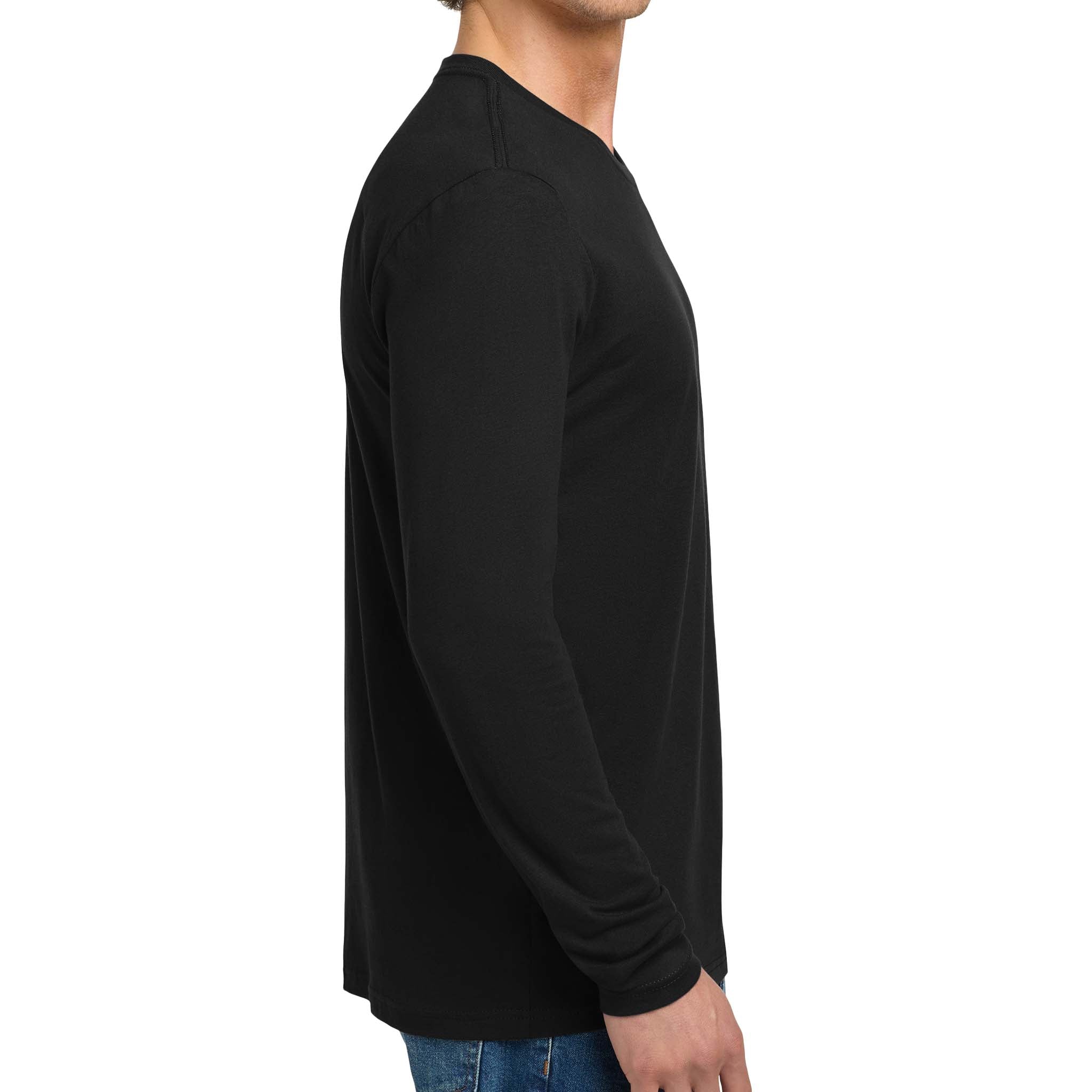 Next Level Apparel 3601 custom long sleeve t-shirt in black, right side view