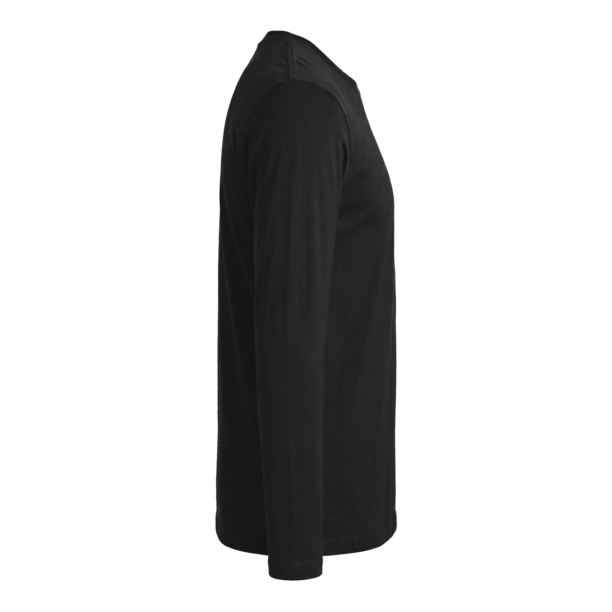 Next Level Apparel 3601 custom long sleeve t-shirt in black, right side view