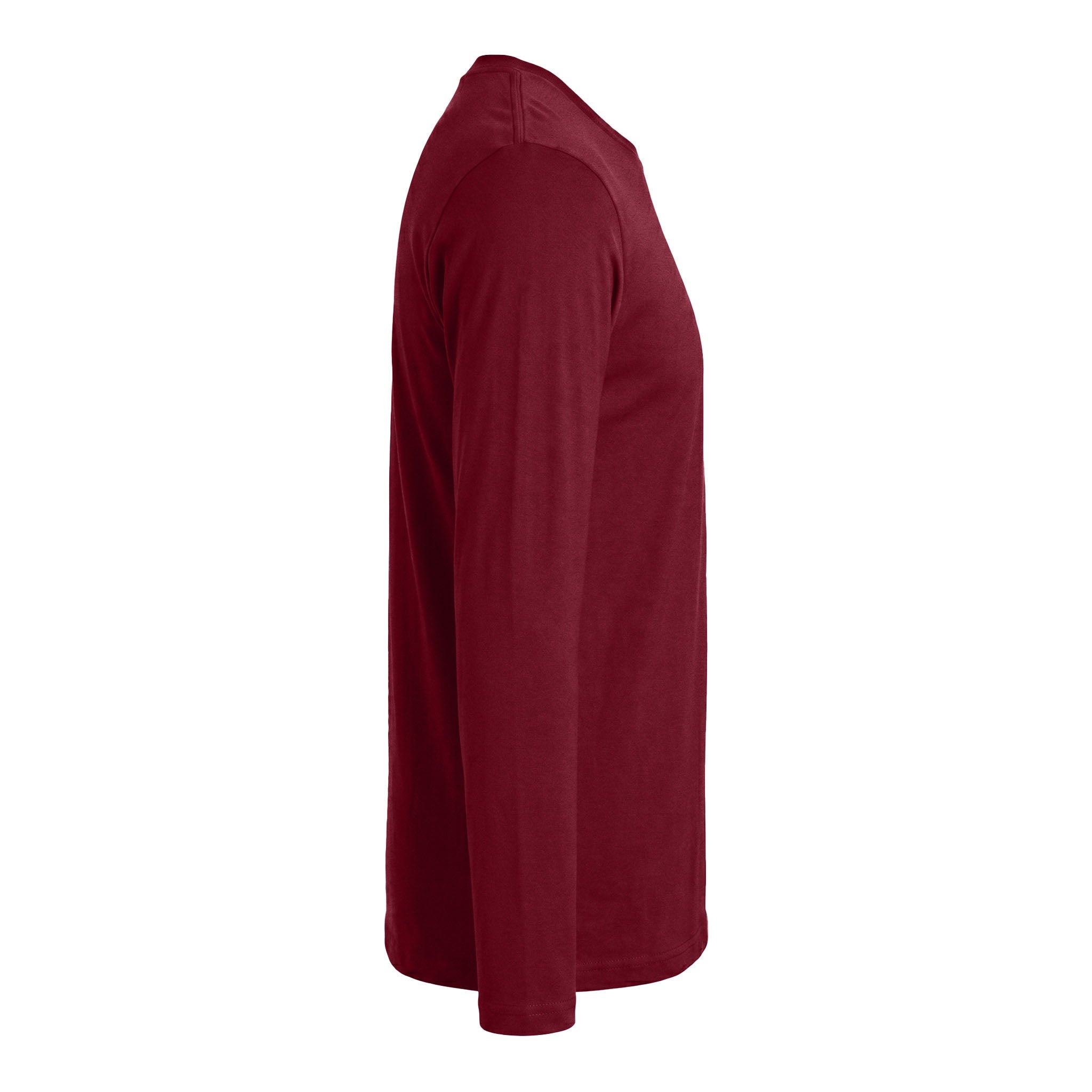 Next Level Apparel 3601 custom long sleeve t-shirt in cardinal, right side view