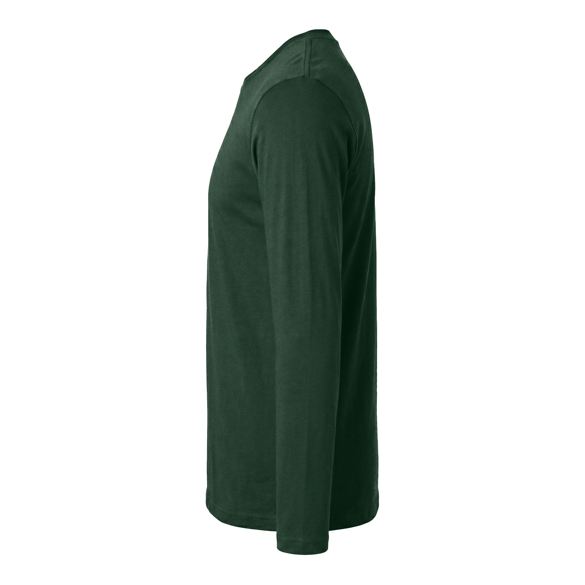 Next Level Apparel 3601 custom long sleeve t-shirt in forest green, left side view