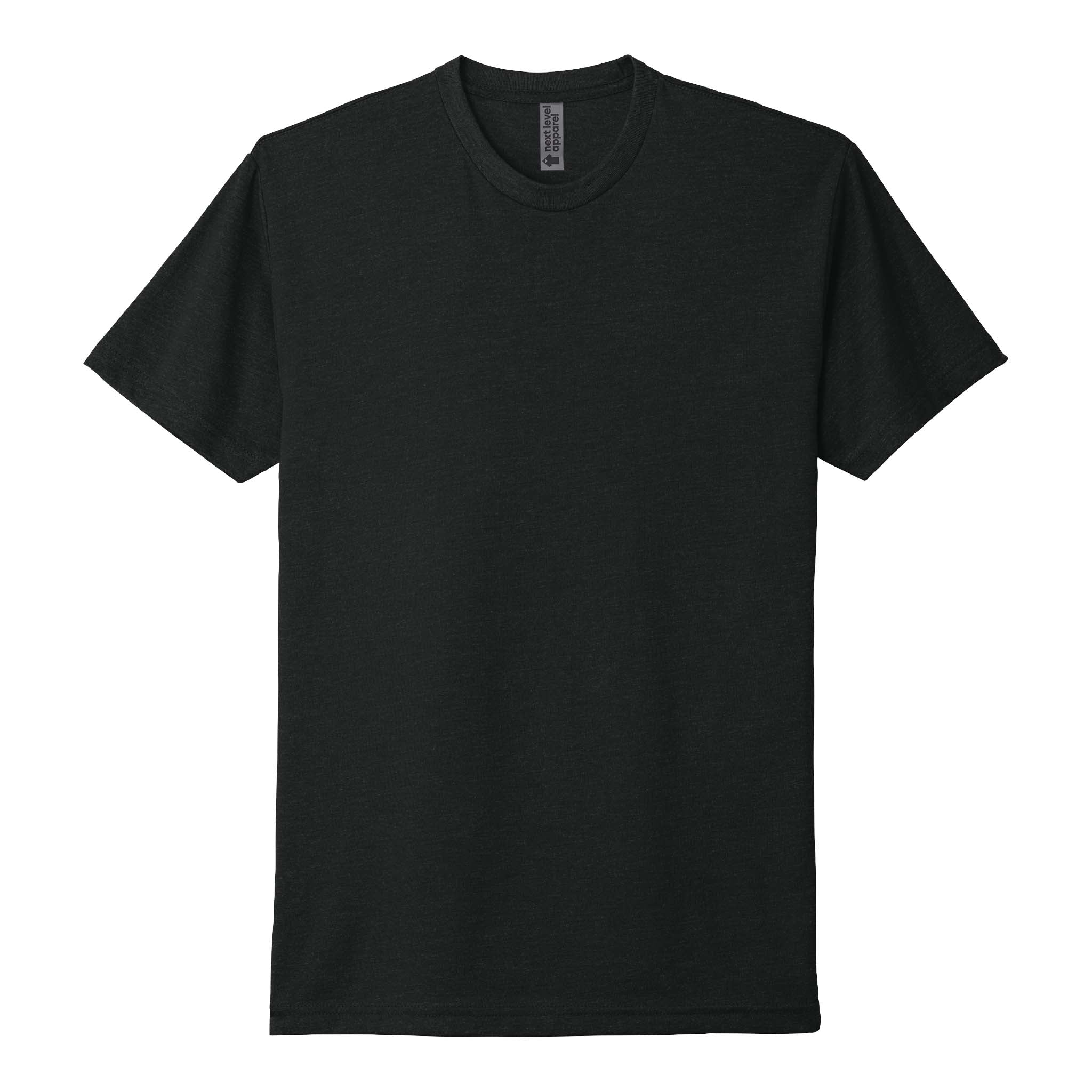 Next Level Apparel 6210 custom short sleeve t-shirt in black, front view