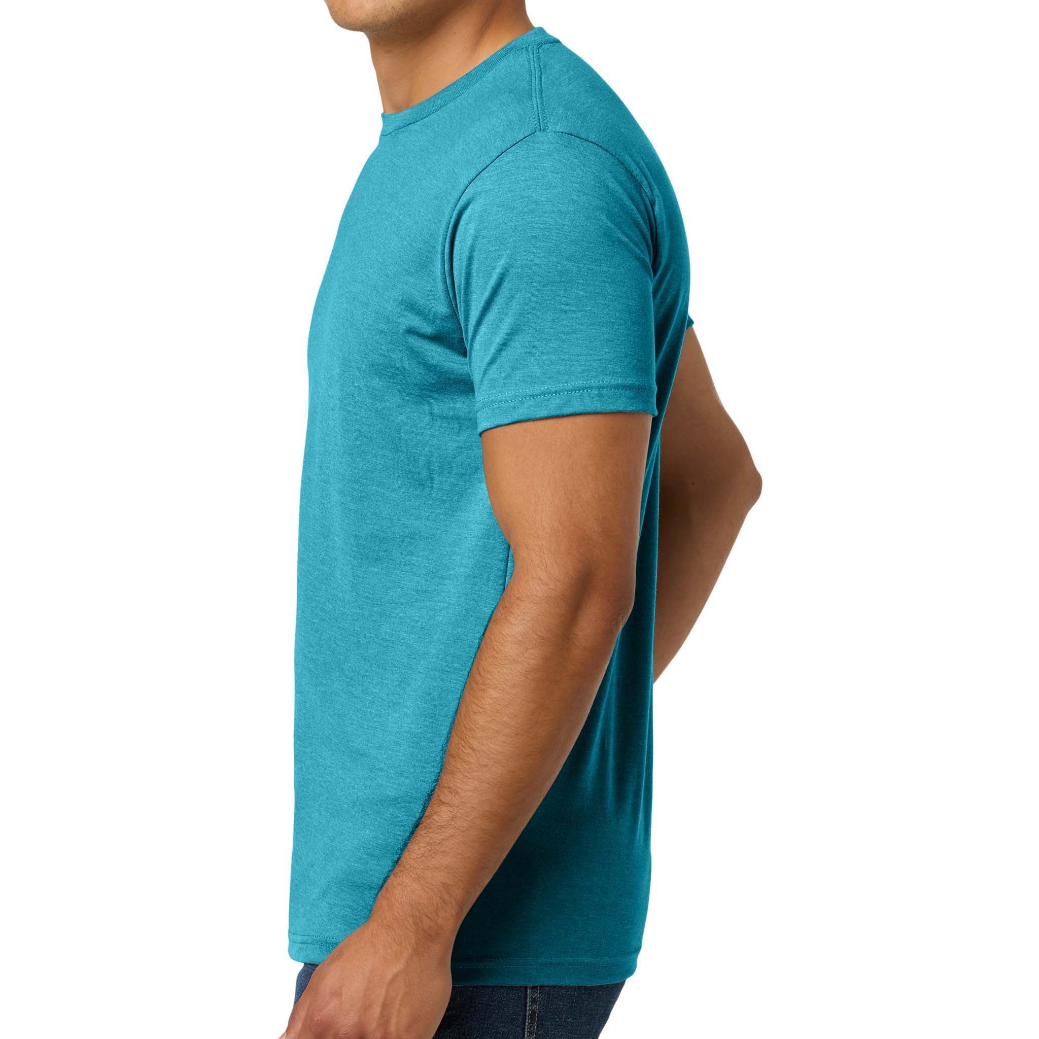 Next Level Apparel 6210 custom short sleeve t-shirt in bondi blue, left side view