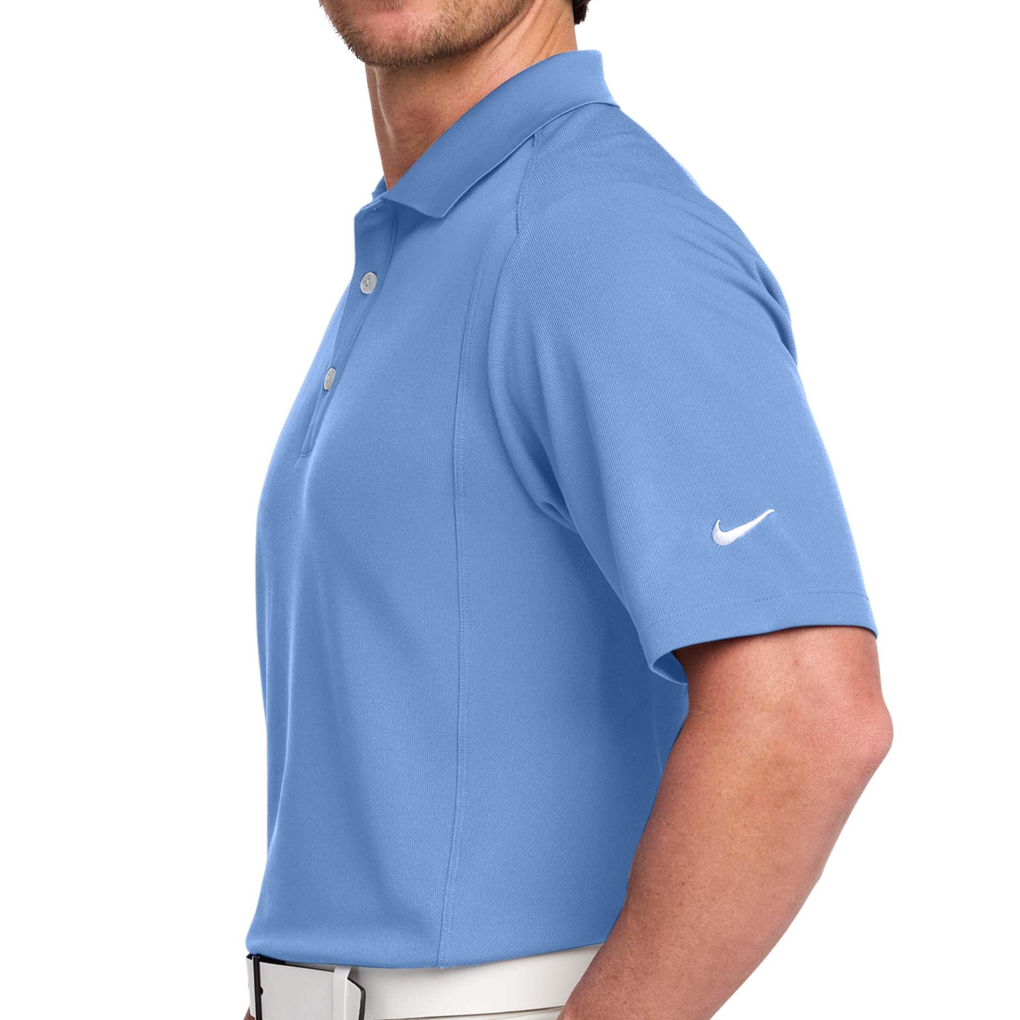 Nike 267020 custom polo in light blue, left side view