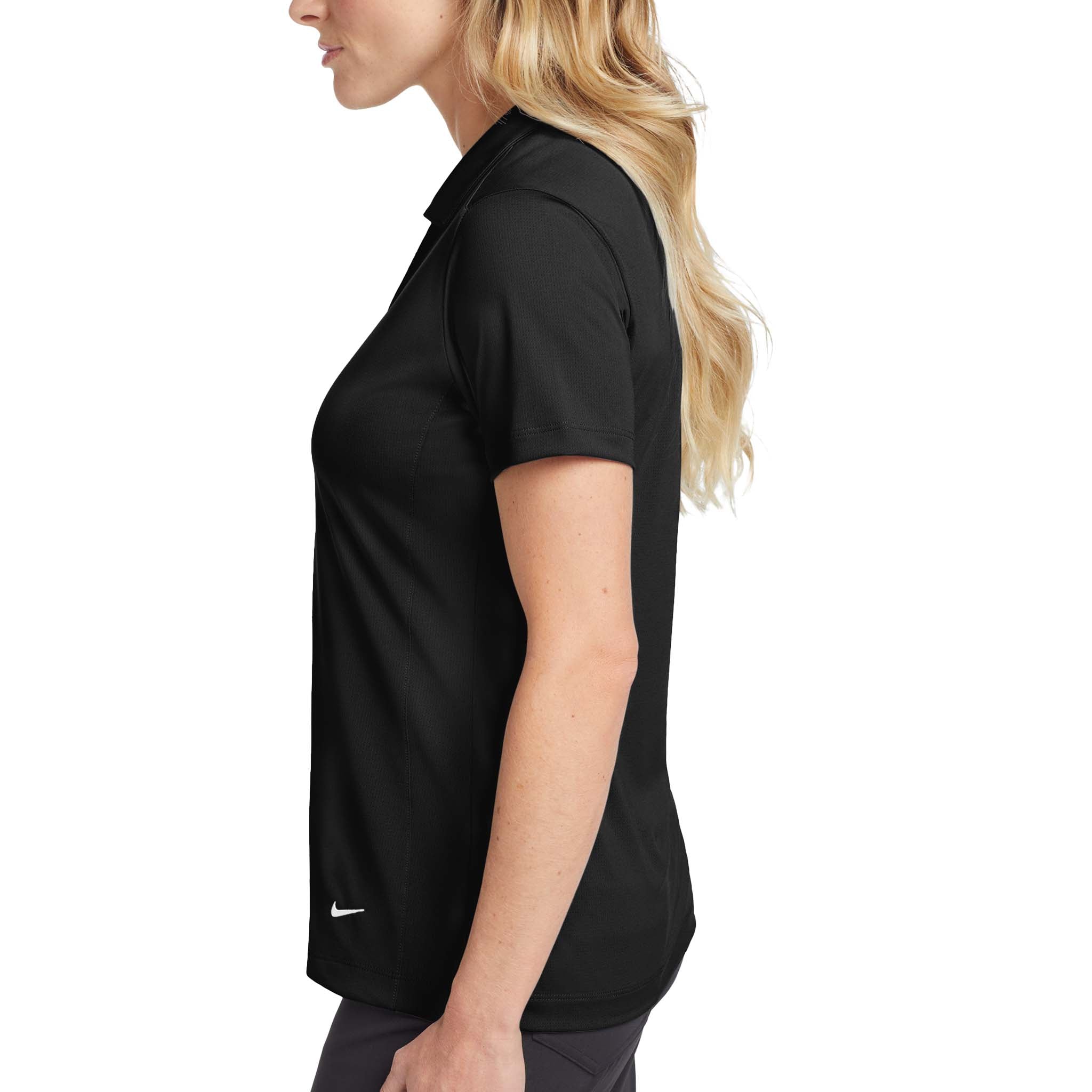 Nike 637165 custom polo in black, left side view
