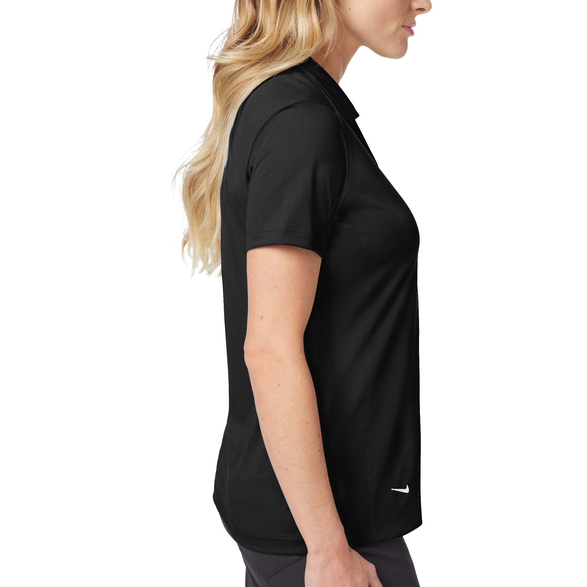 Nike 637165 custom polo in black, right side view