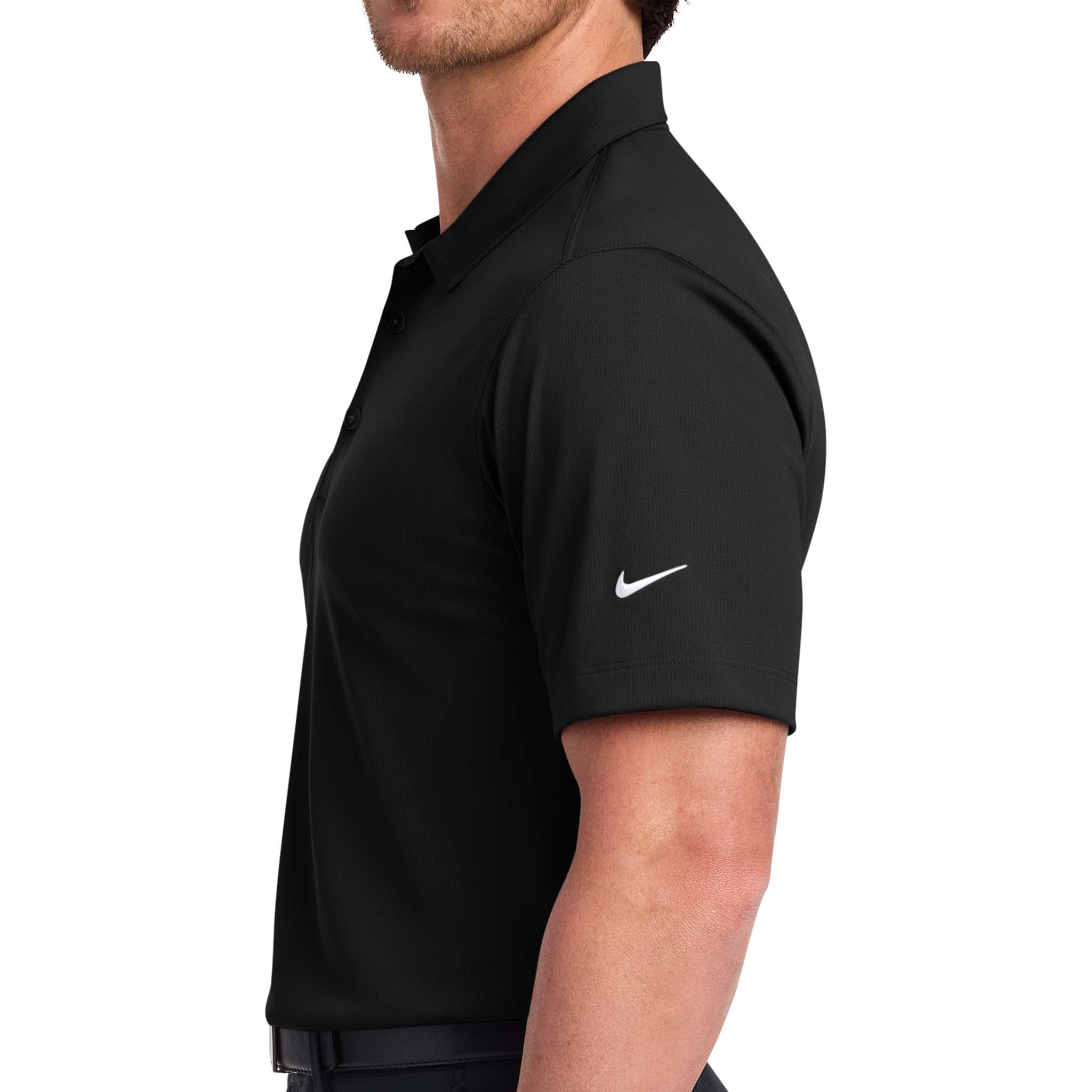 Nike 637167 custom polo in black, left side view
