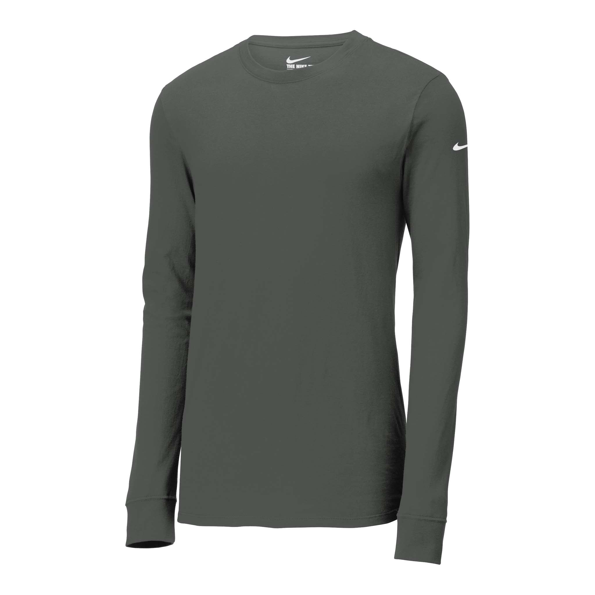 Nike NKBQ5230 custom long sleeve t-shirt in anthracite, front view