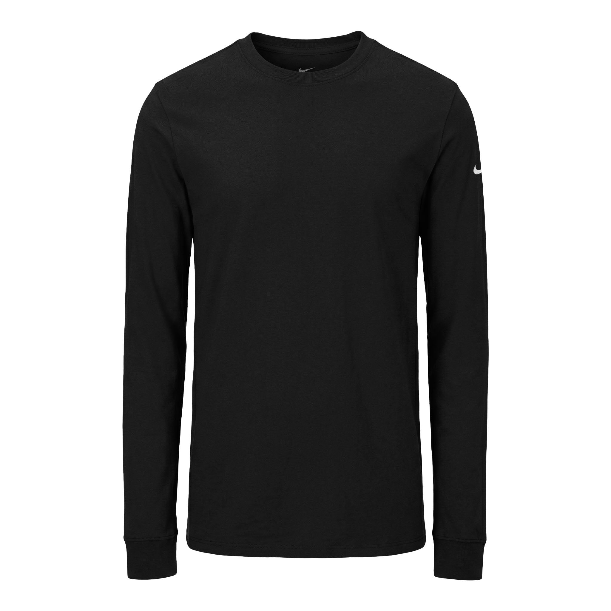 Nike NKBQ5230 custom long sleeve t-shirt in black, front view