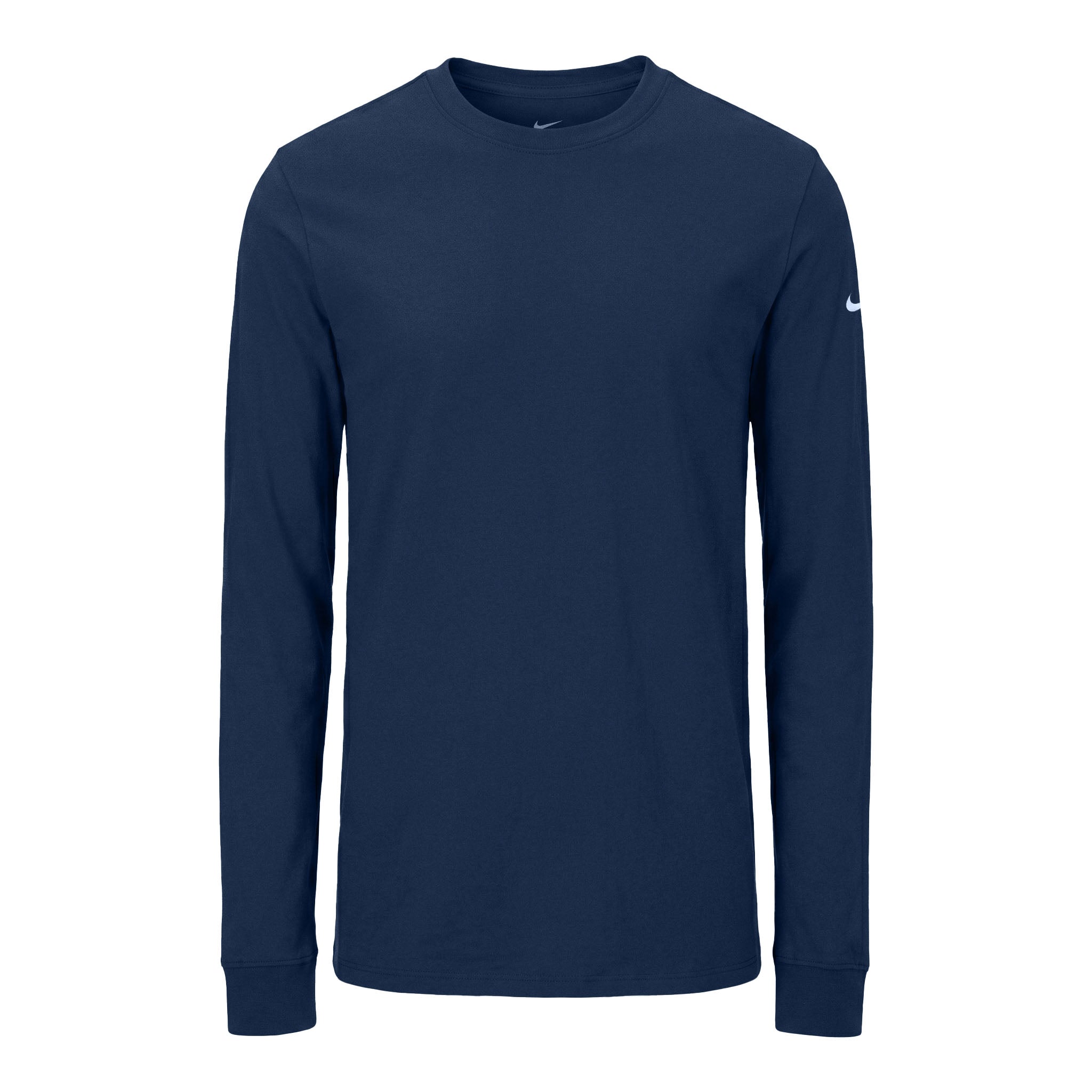 Nike NKBQ5230 custom long sleeve t-shirt in college navy, front view