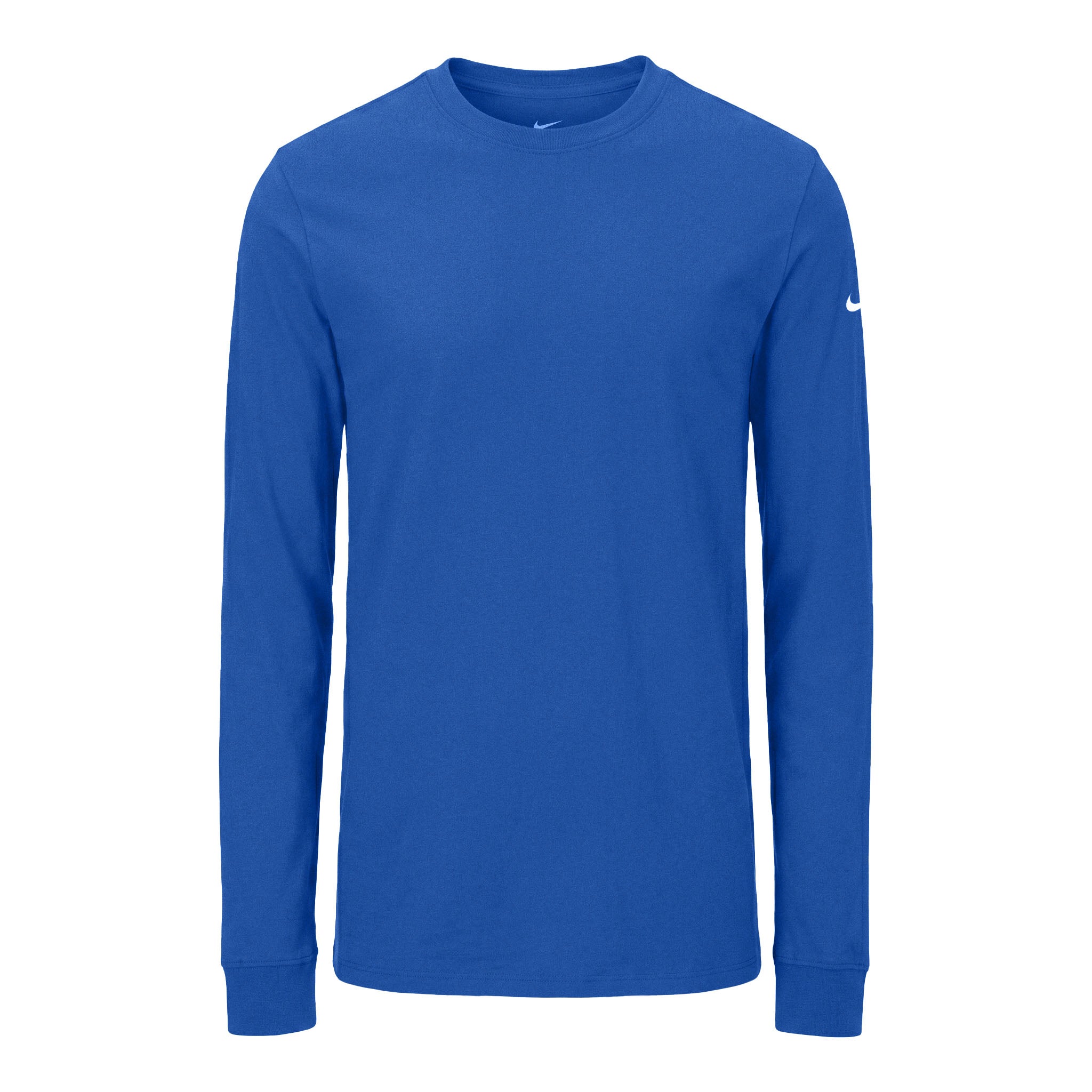 Nike NKBQ5230 custom long sleeve t-shirt in rush blue, front view