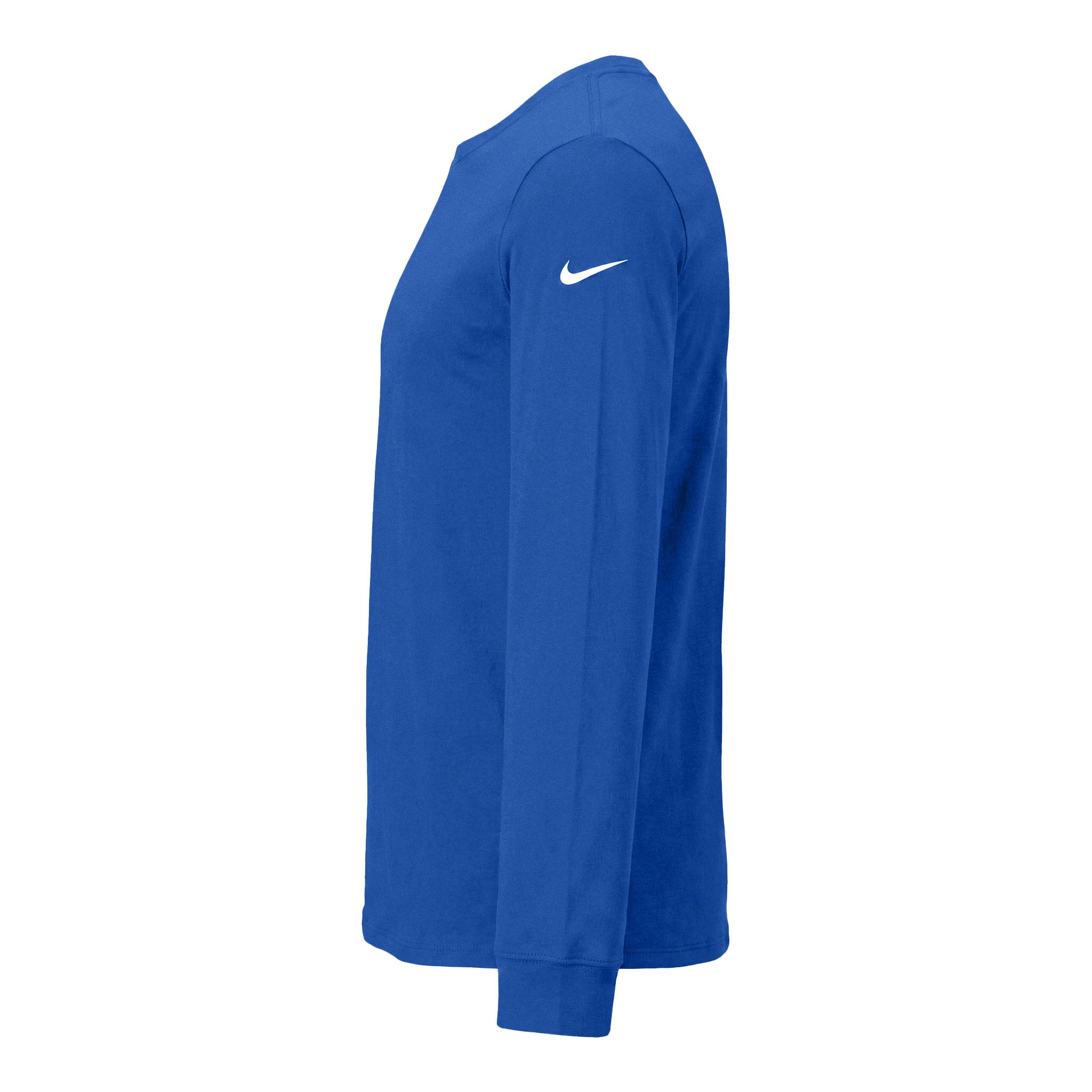Nike NKBQ5230 custom long sleeve t-shirt in rush blue, left side view