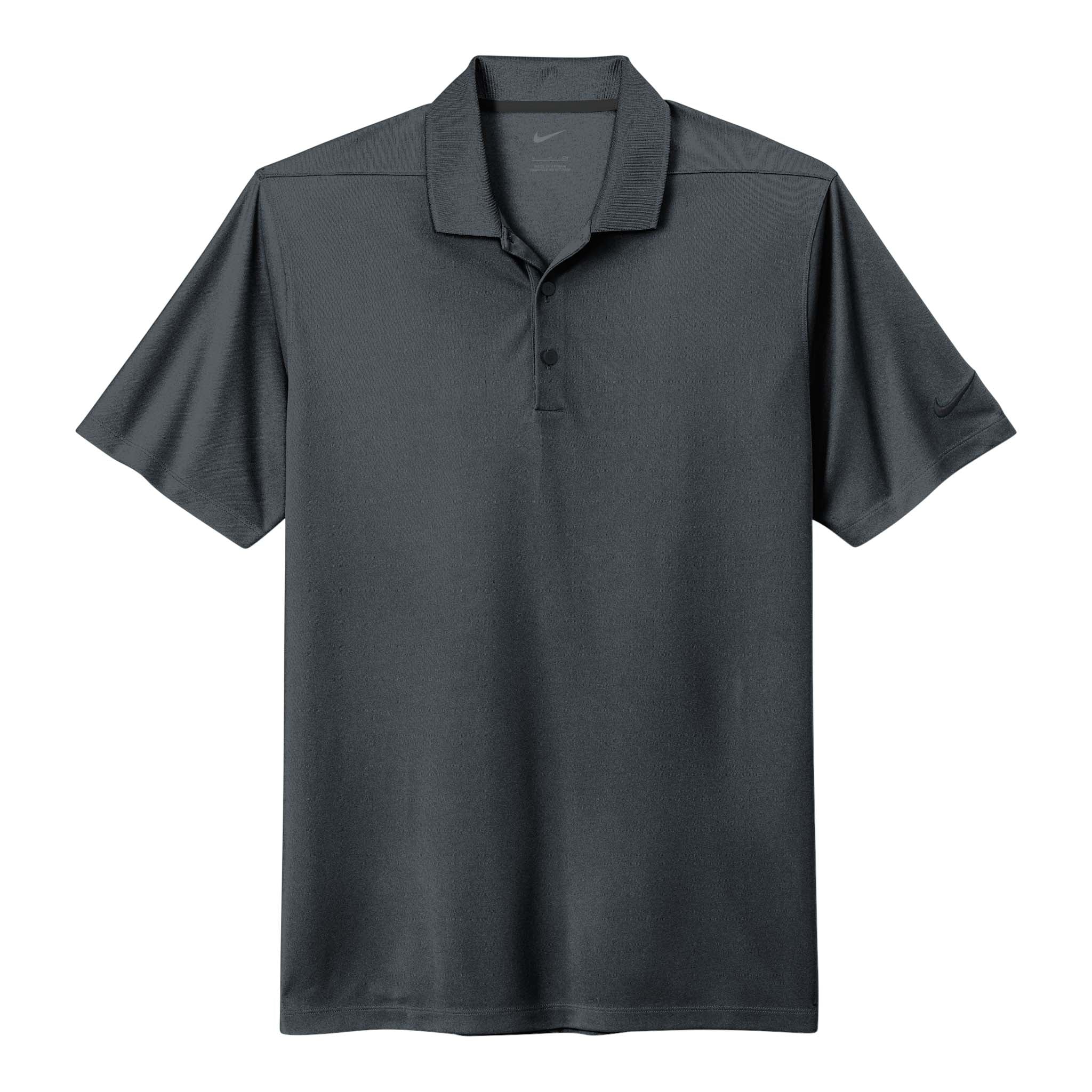 Nike NKDC1963 custom polo in anthracite, front view
