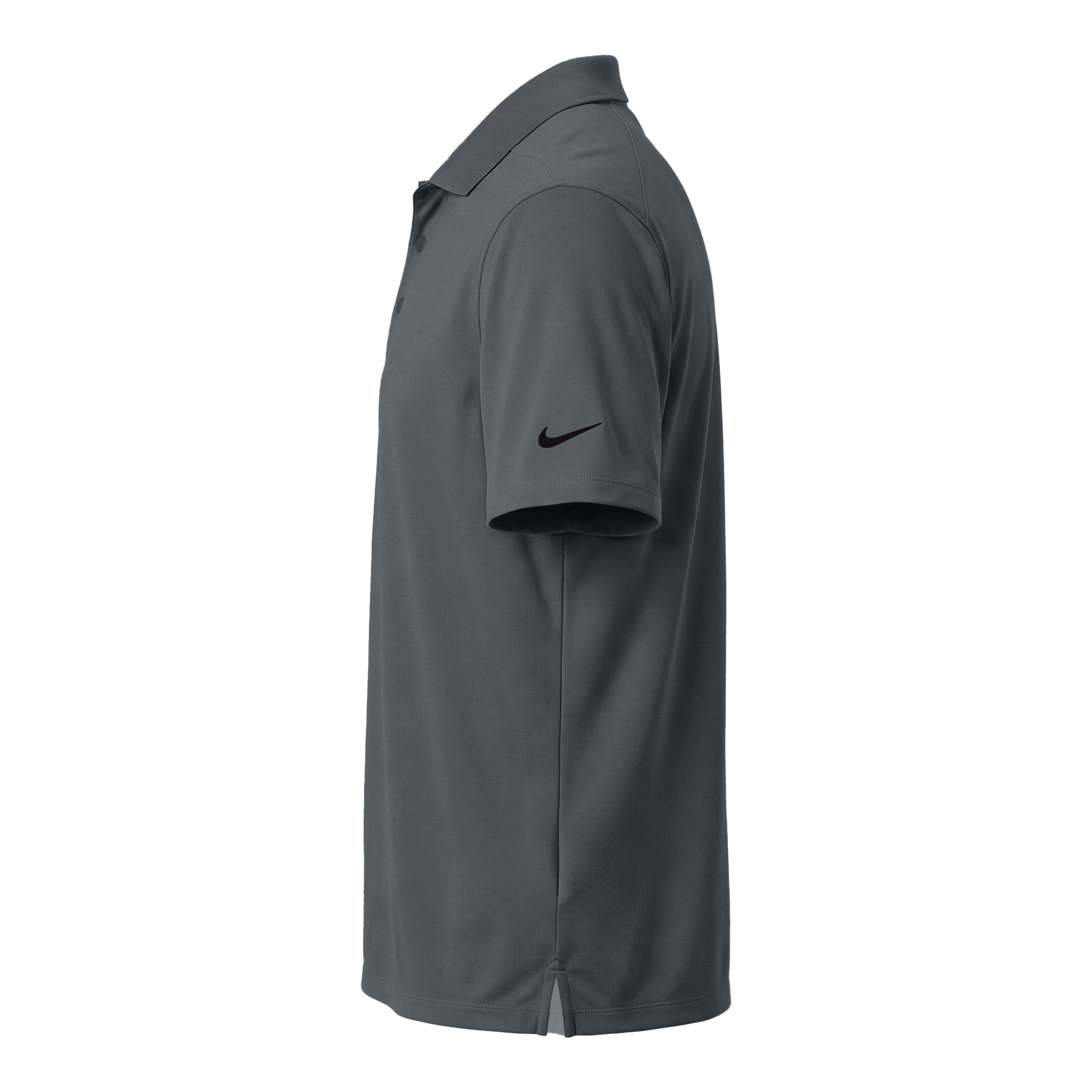 Nike NKDC1963 custom polo in anthracite, left side view
