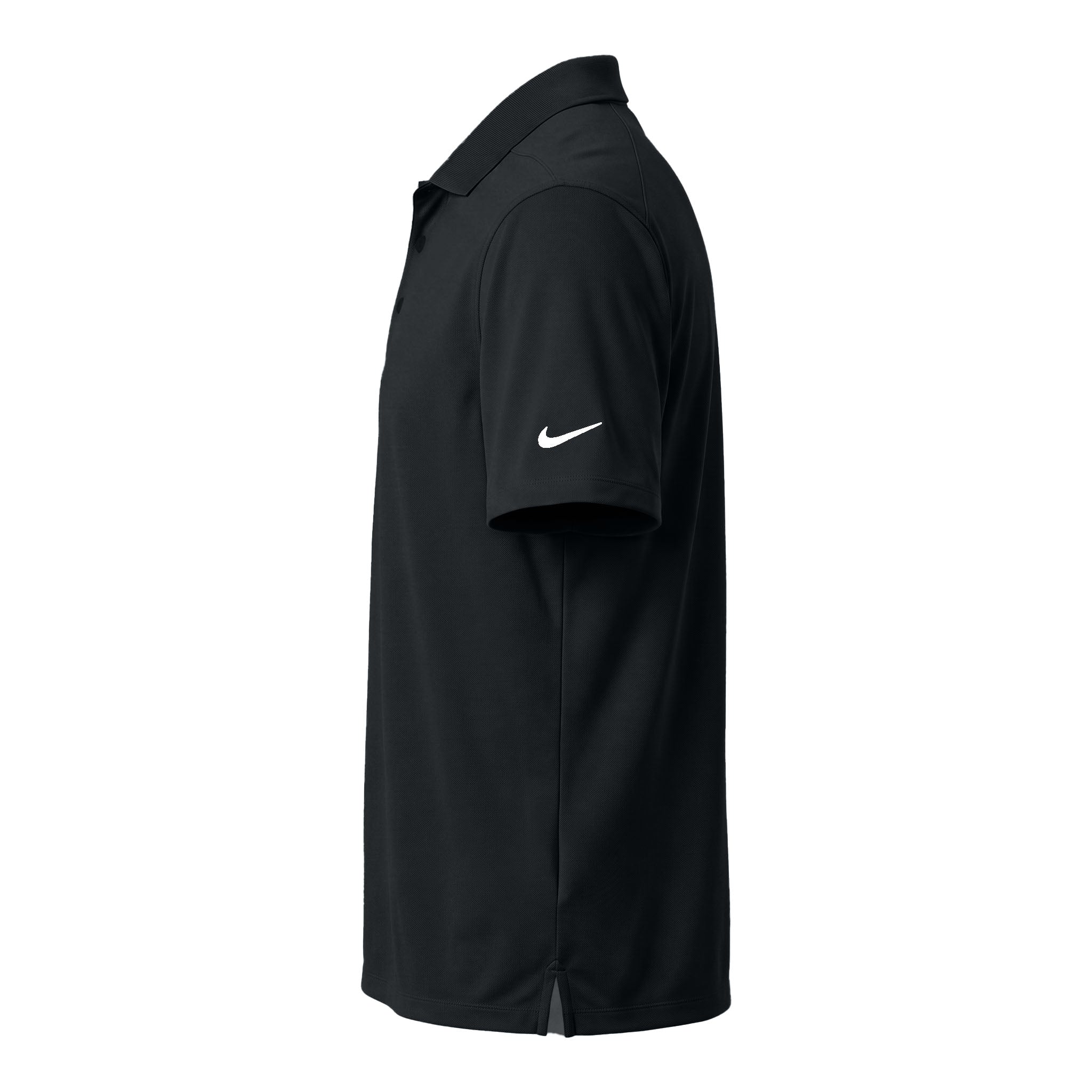 Nike NKDC1963 custom polo in black, left side view