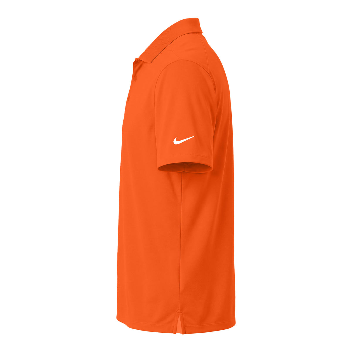 Nike NKDC1963 custom polo in brilliant orange, left side view