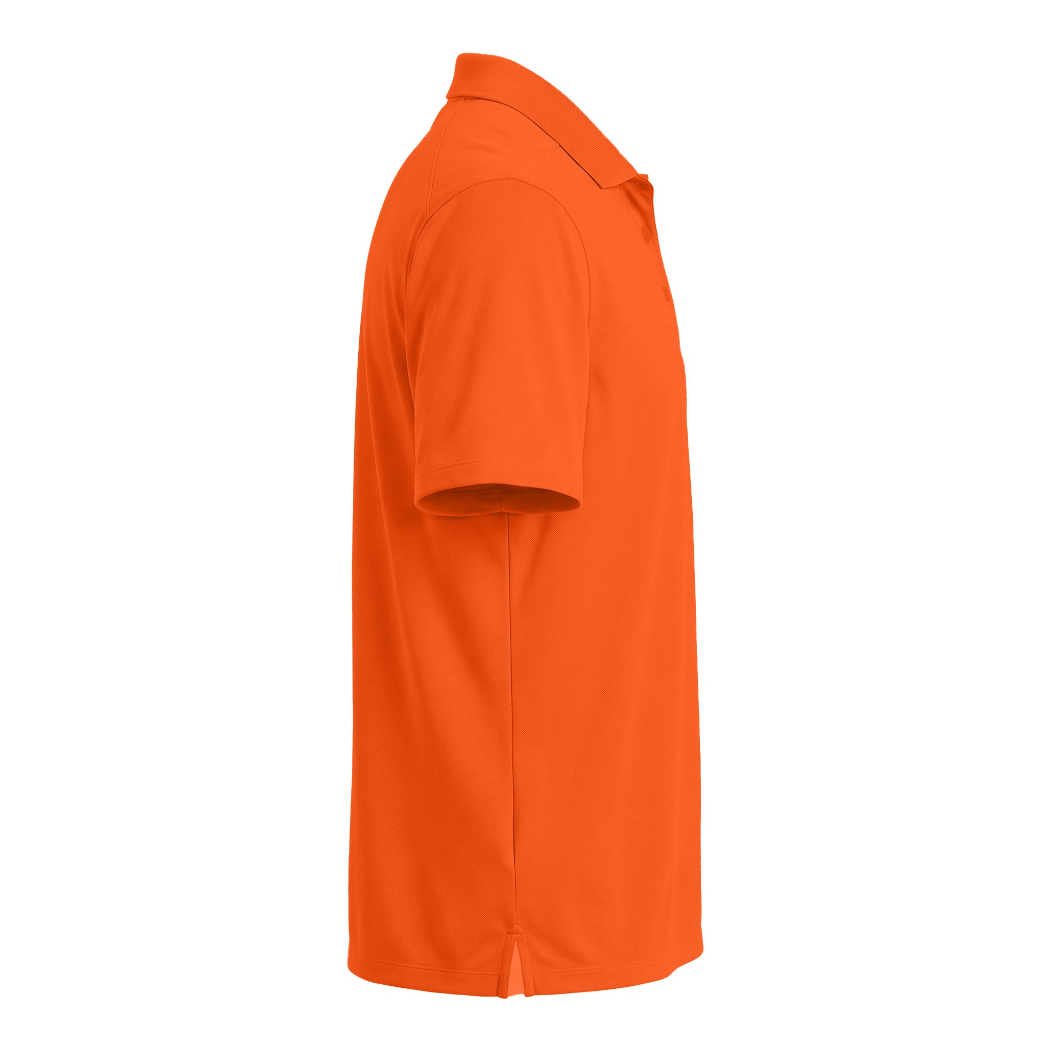 Nike NKDC1963 custom polo in brilliant orange, right side view