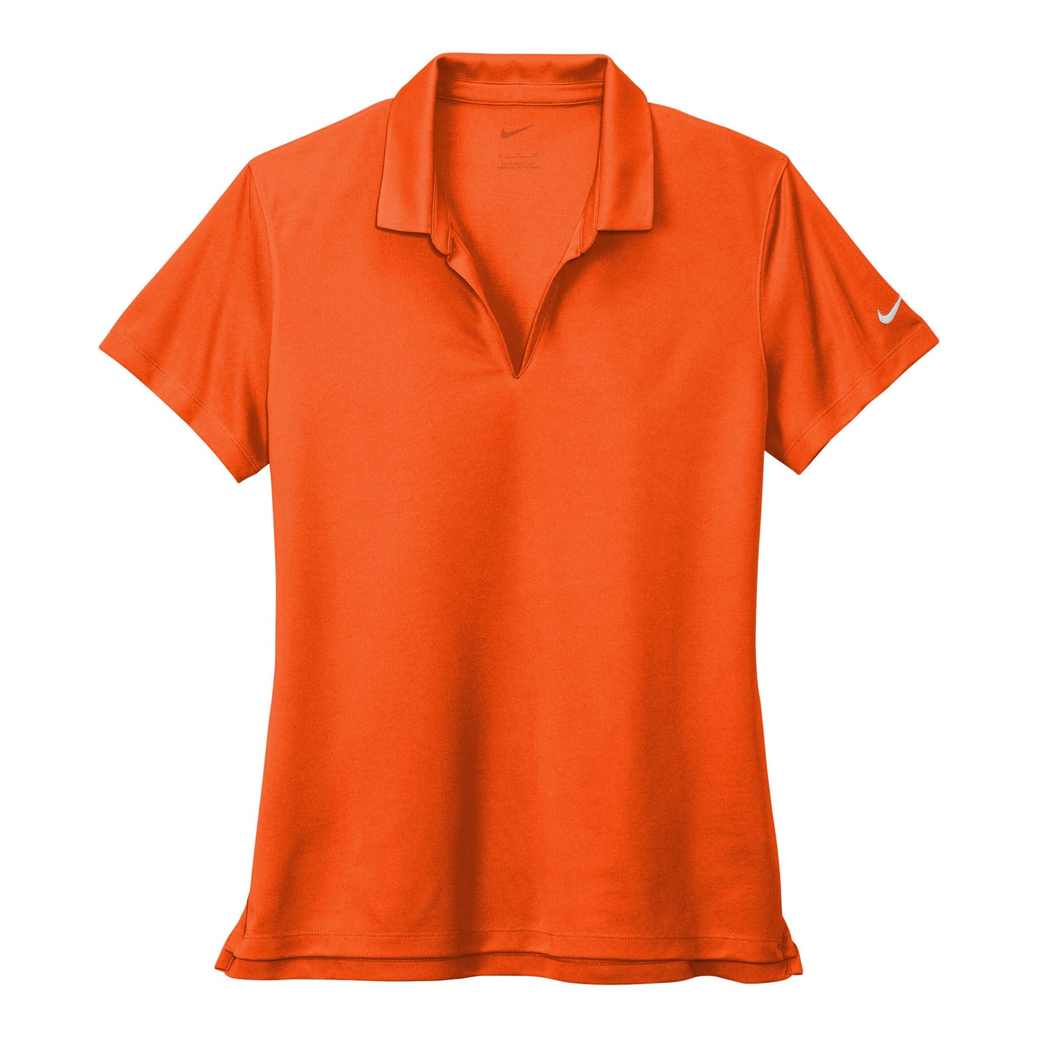 Nike NKDC1991 custom polo in brilliant orange, front view