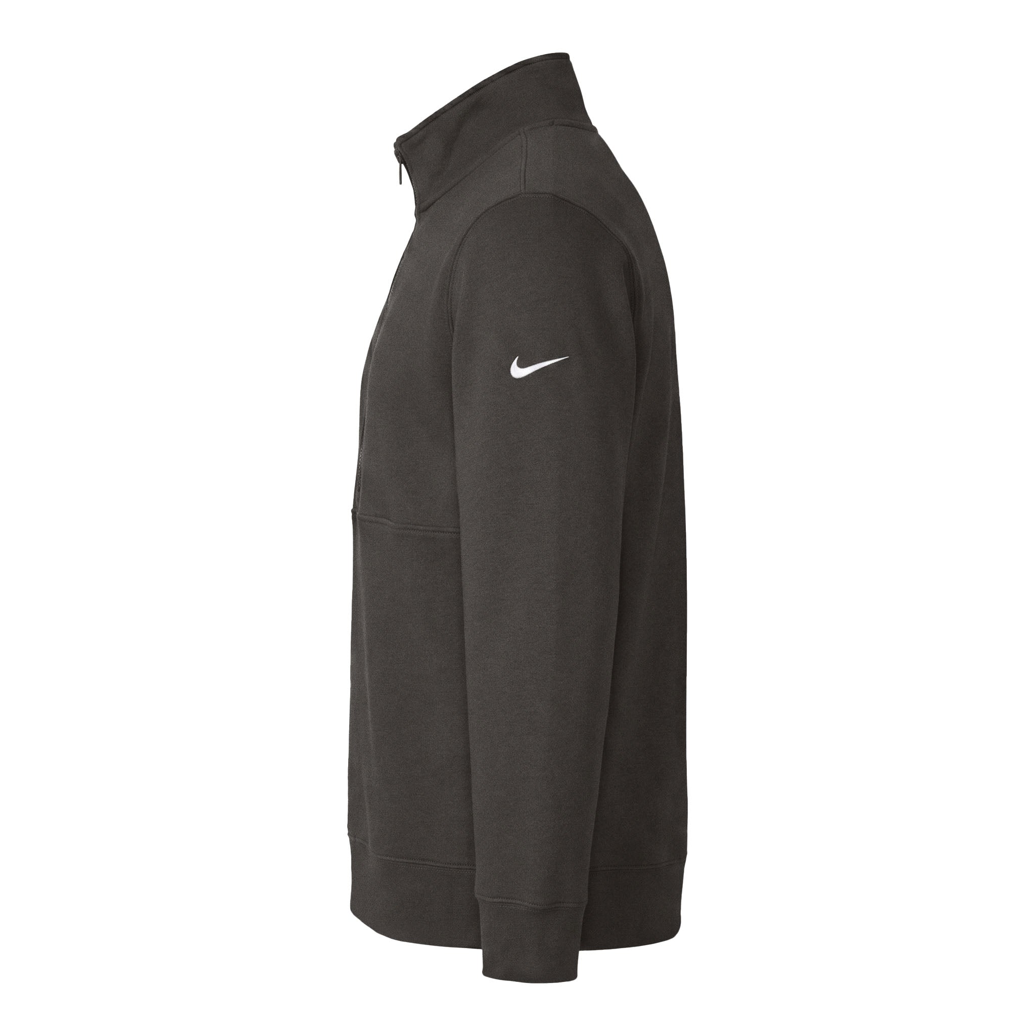 Nike NKDX6718 custom quarter-zip in anthracite, left side view