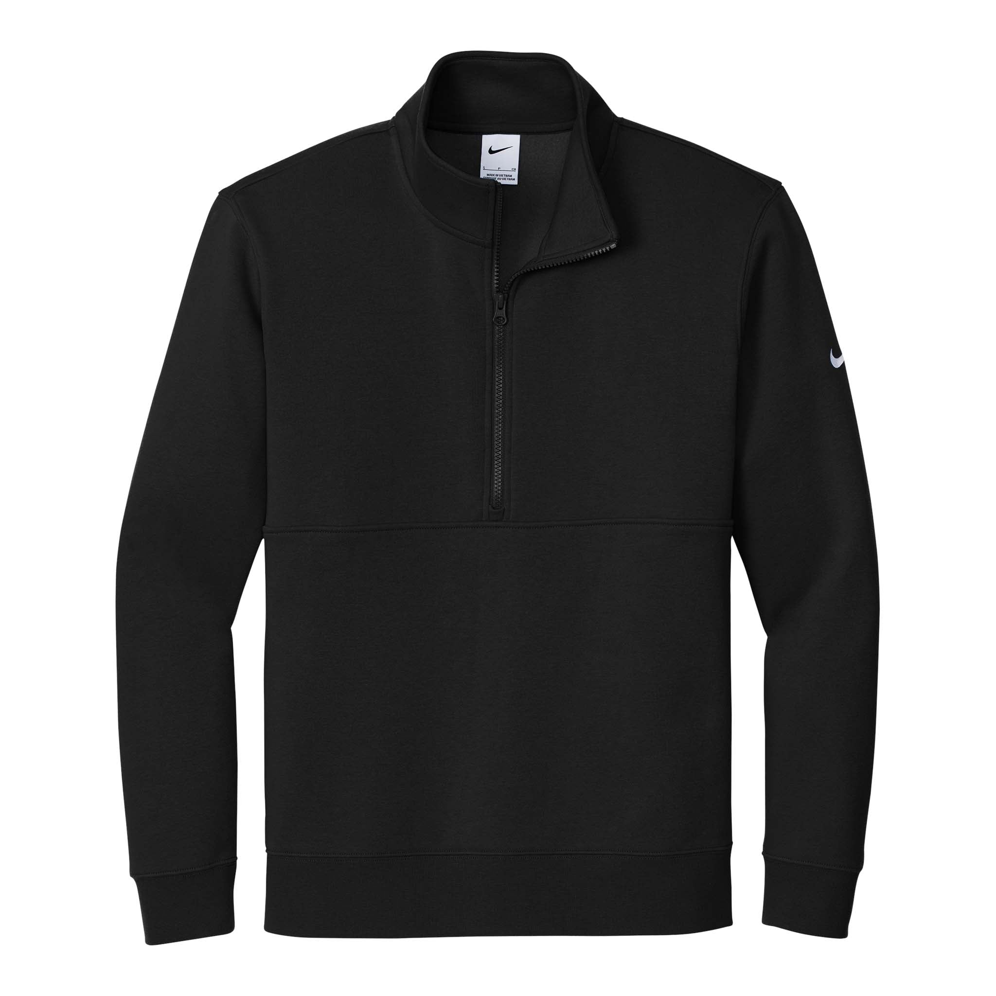 Nike NKDX6718 custom quarter-zip in black, front view
