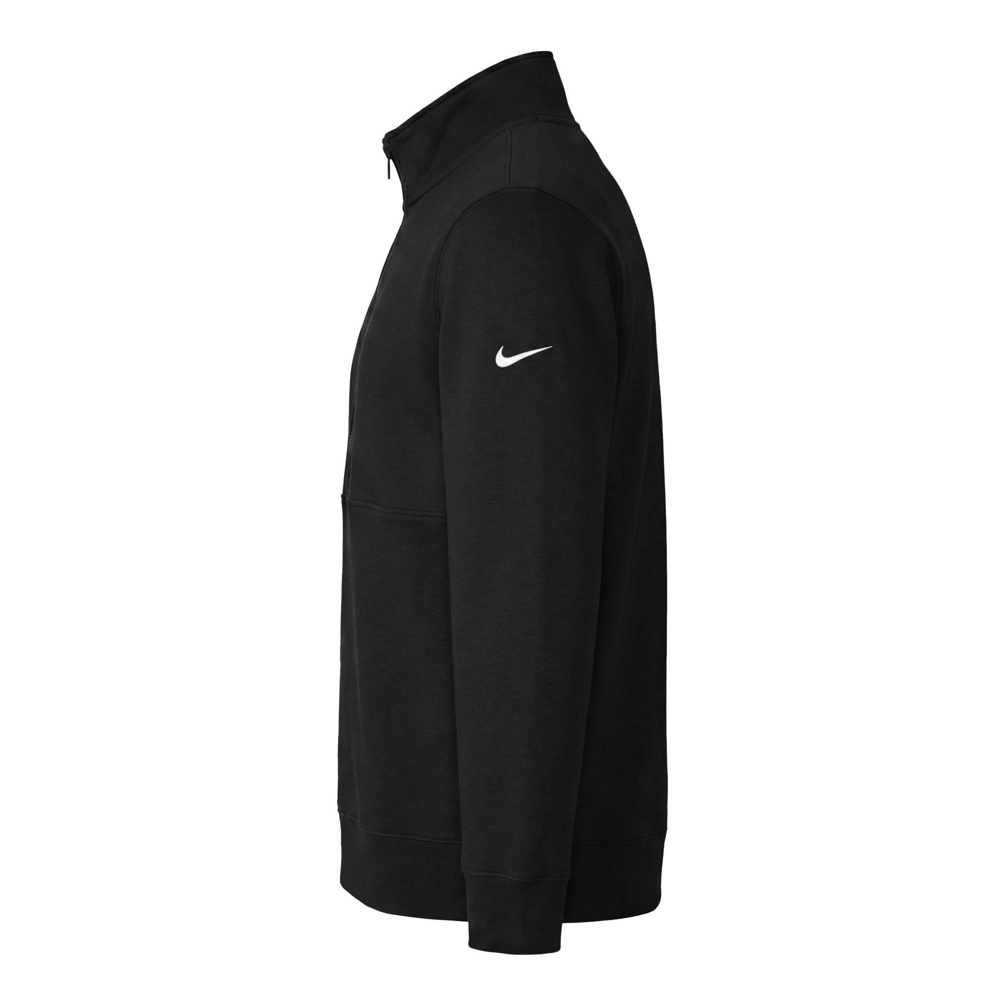 Nike NKDX6718 custom quarter-zip in black, left side view