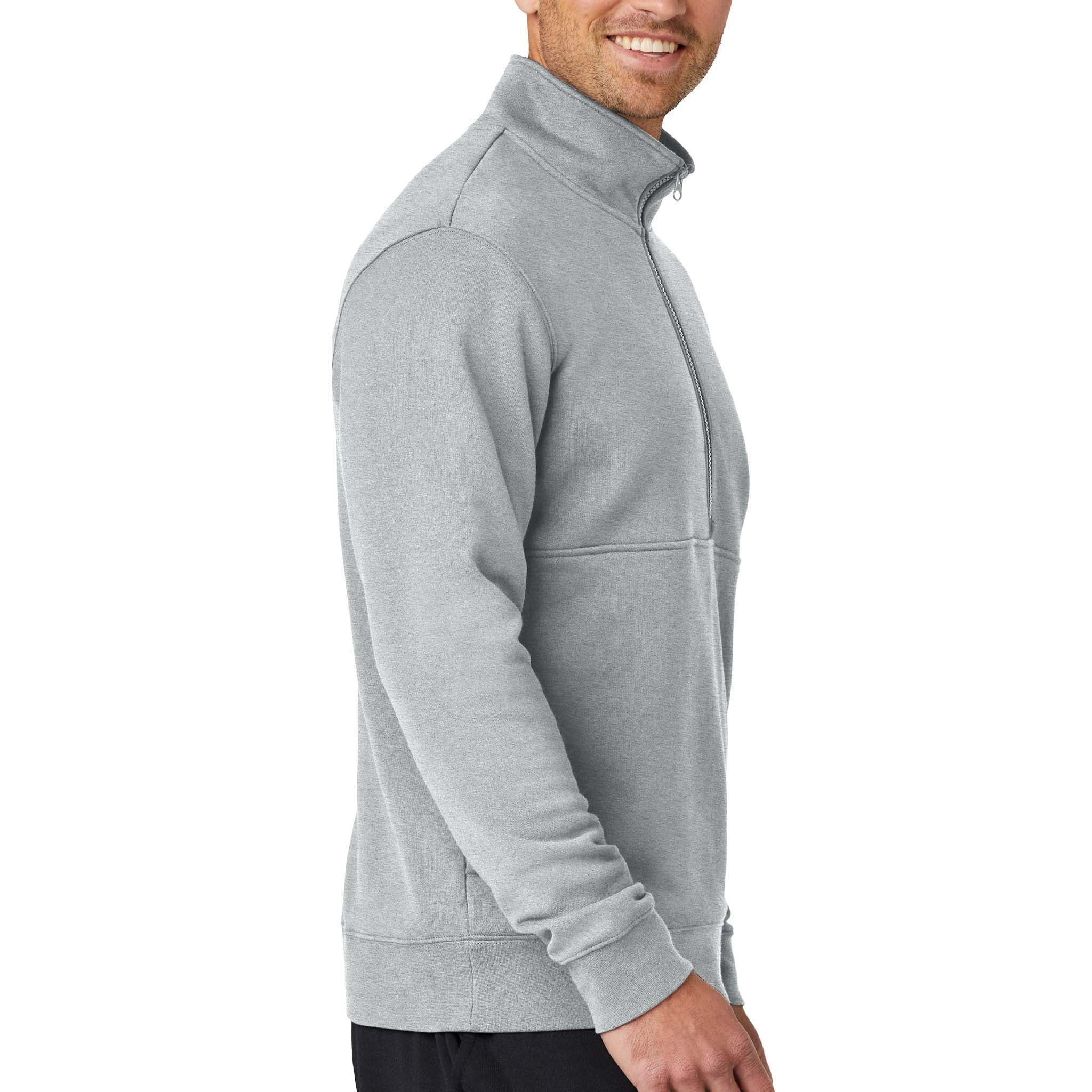 Nike NKDX6718 custom quarter-zip in dark grey heather, right side view