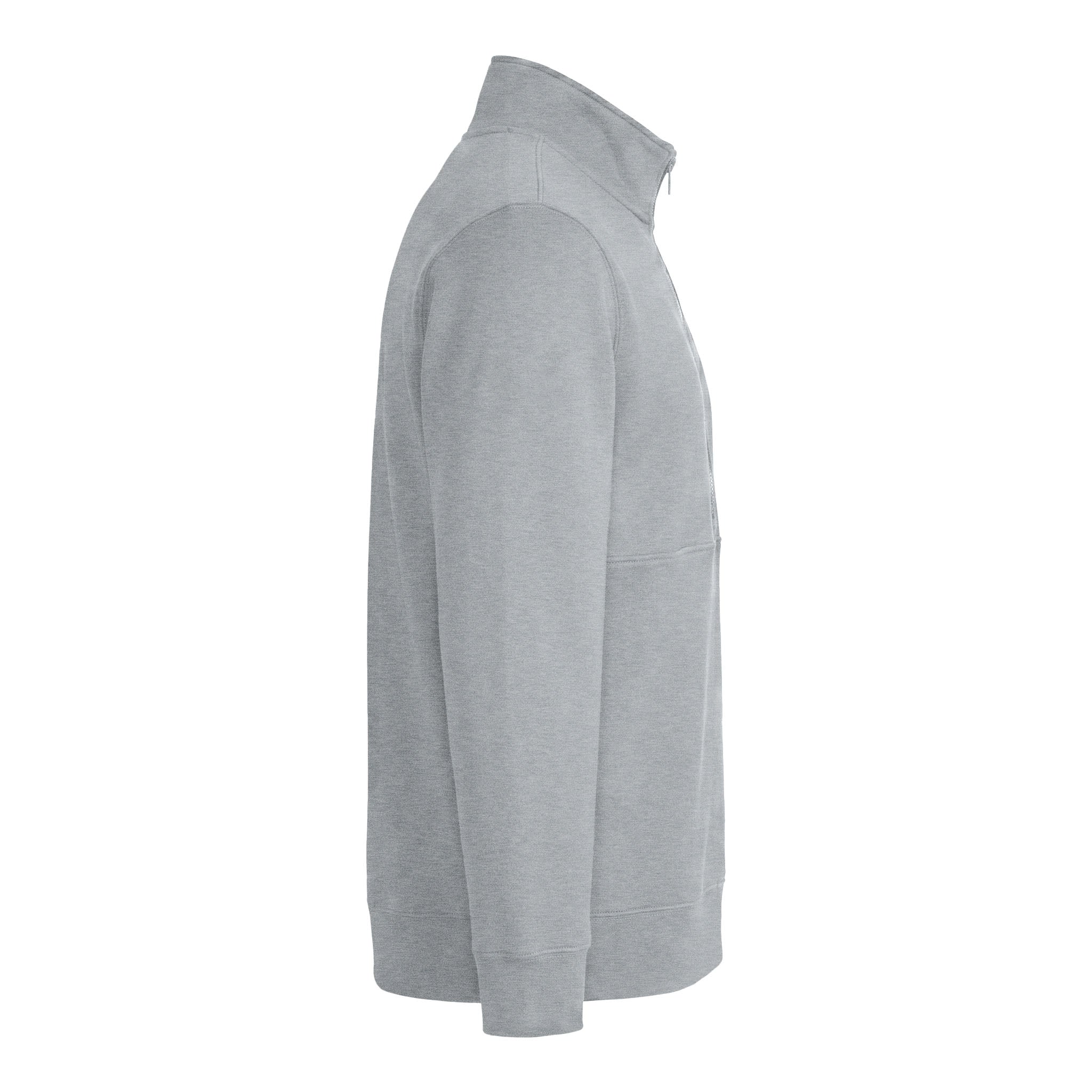 Nike NKDX6718 custom quarter-zip in dark grey heather, right side view