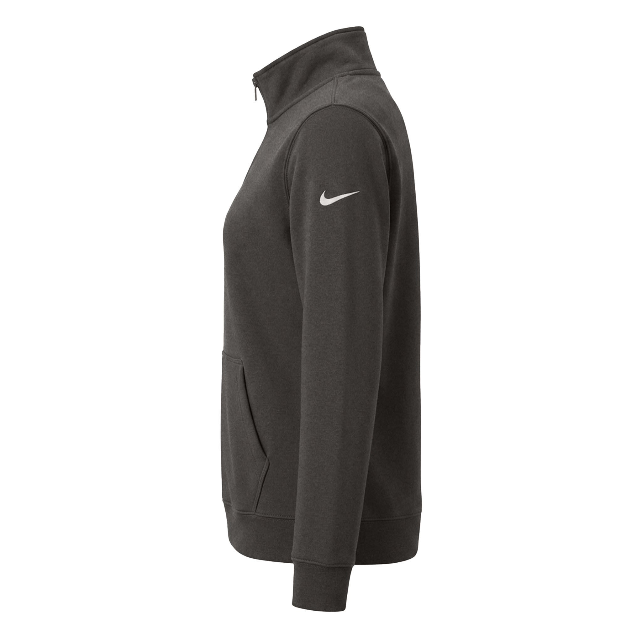 Nike NKDX6720 custom quarter-zip in anthracite, left side view