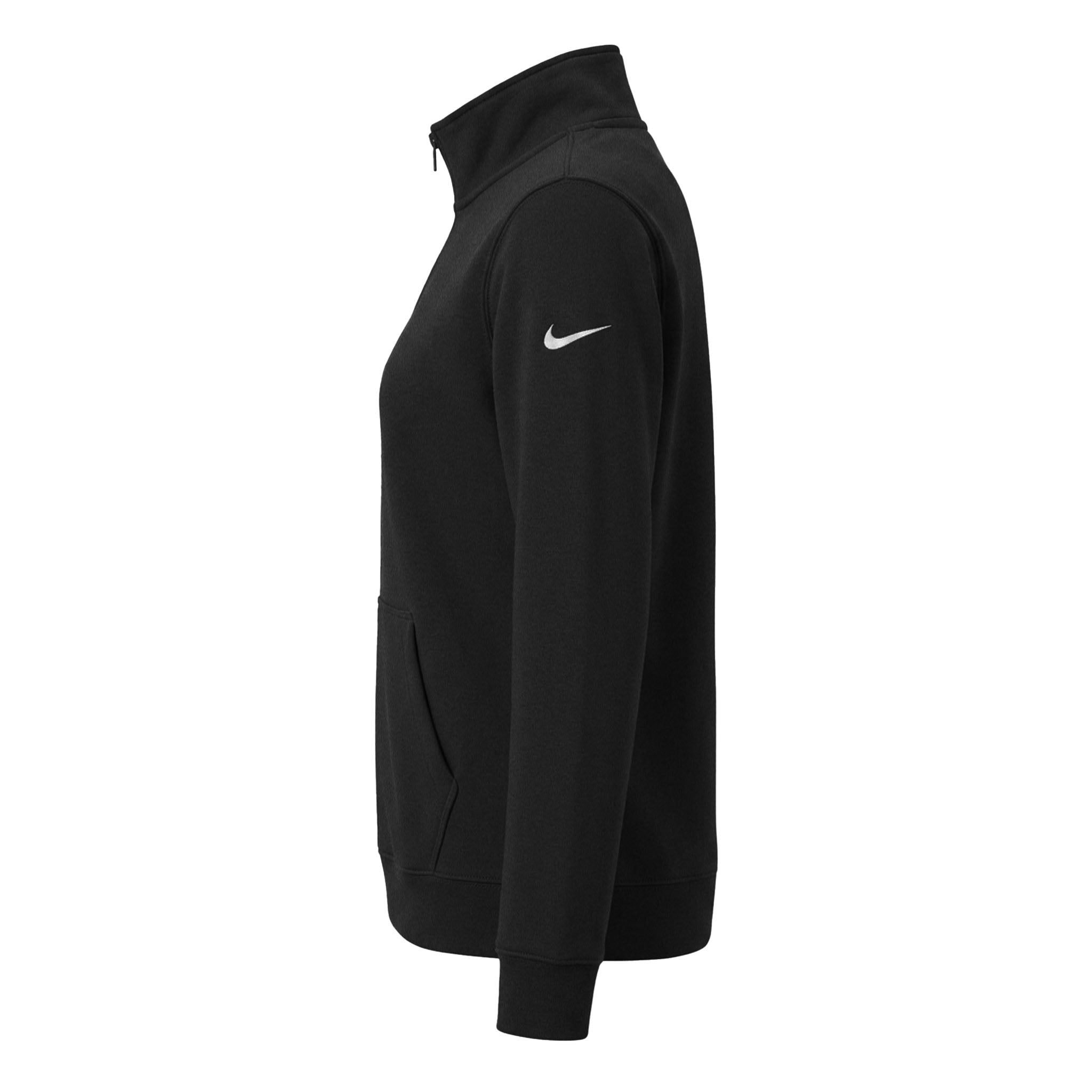 Nike NKDX6720 custom quarter-zip in black, left side view