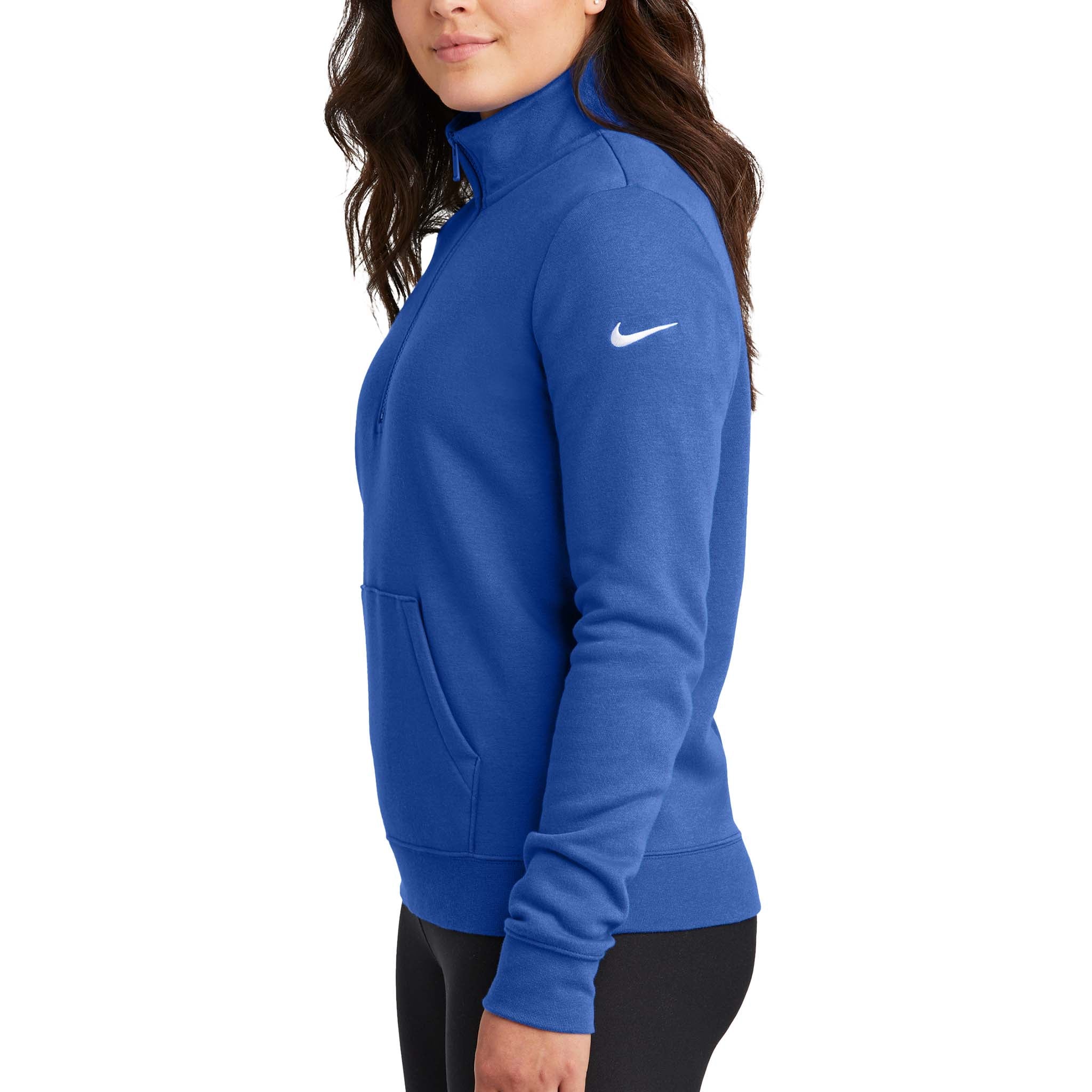 Nike NKDX6720 custom quarter-zip in game royal, left side view