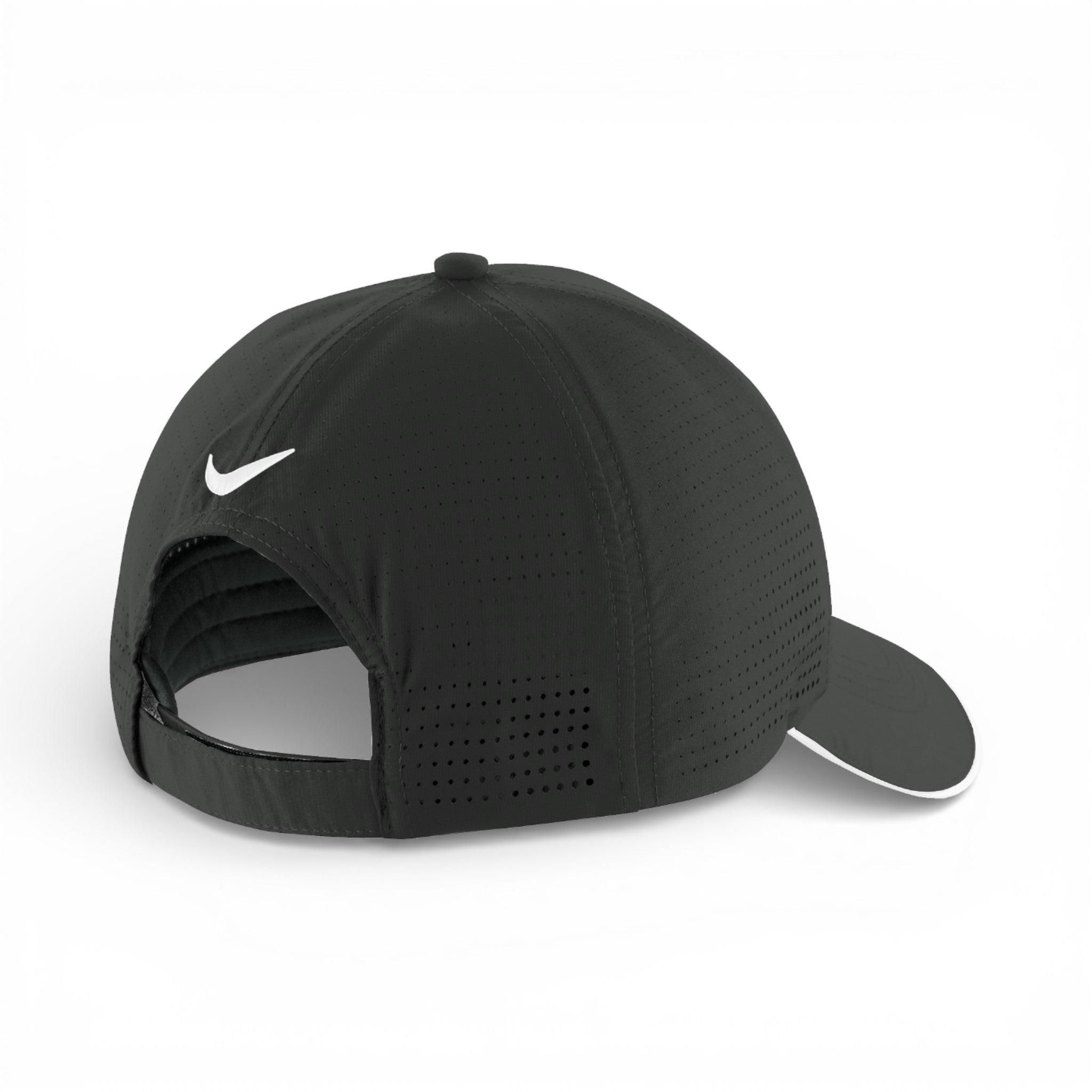 Back view of Nike NKFB6445 custom hat in anthracite and white