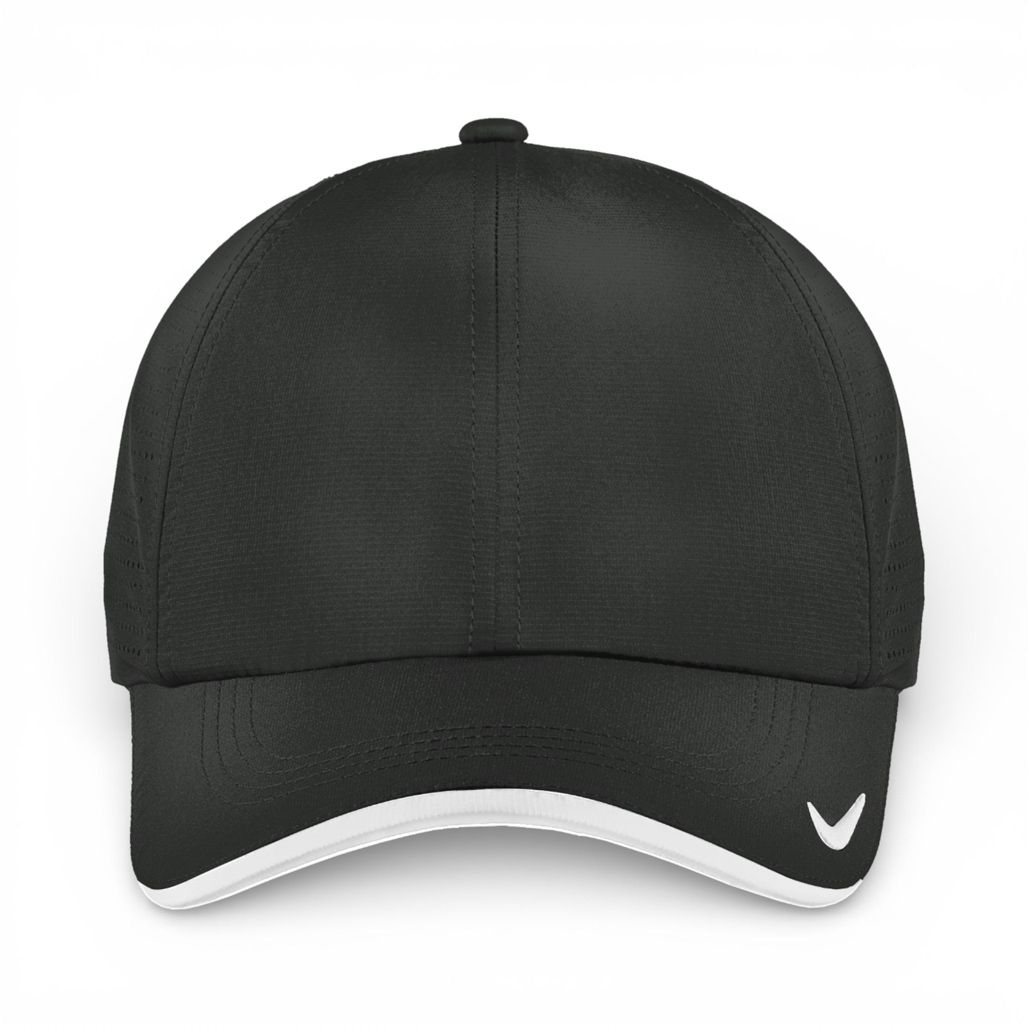 Front view of Nike NKFB6445 custom hat in anthracite and white
