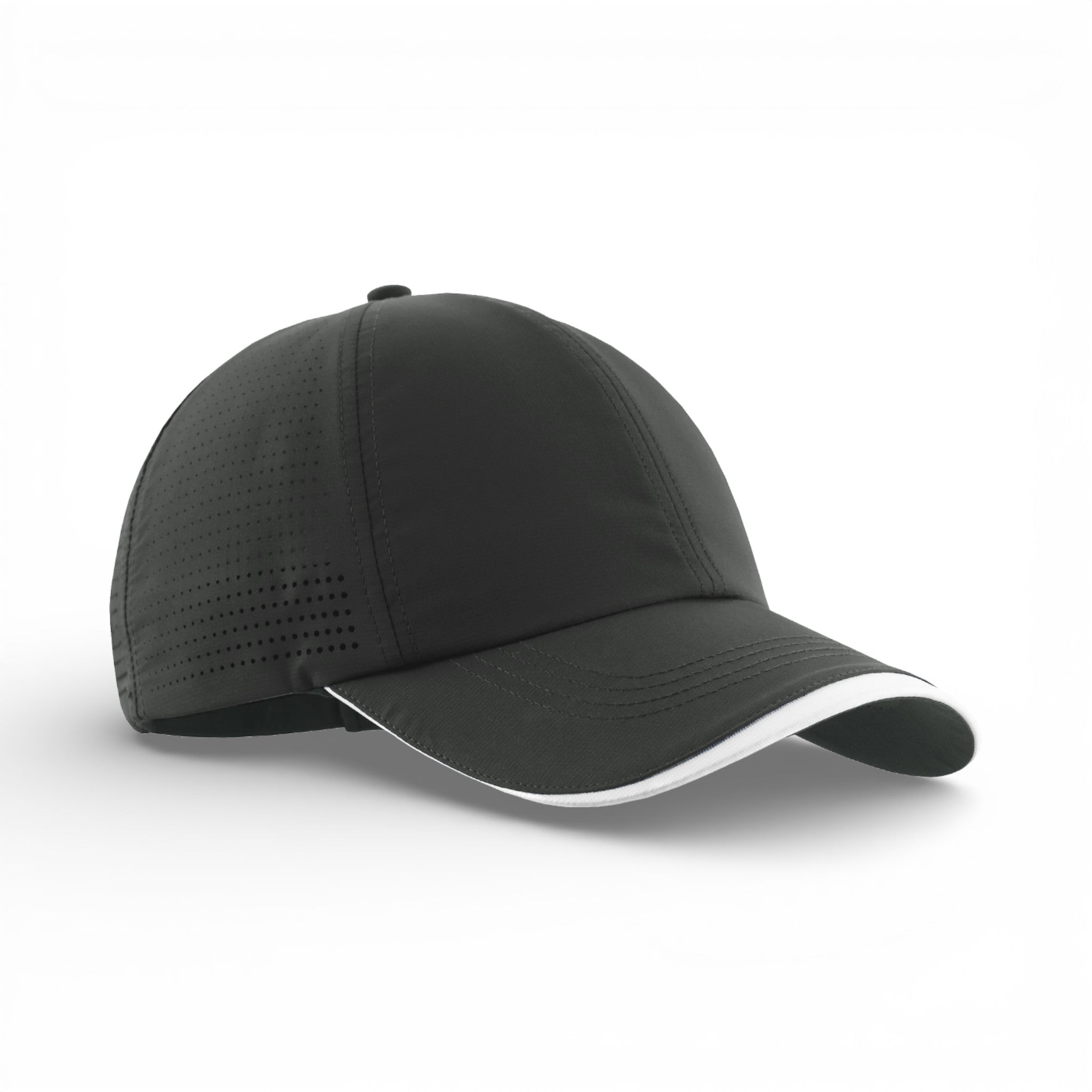 Right side view of Nike NKFB6445 custom hat in anthracite and white