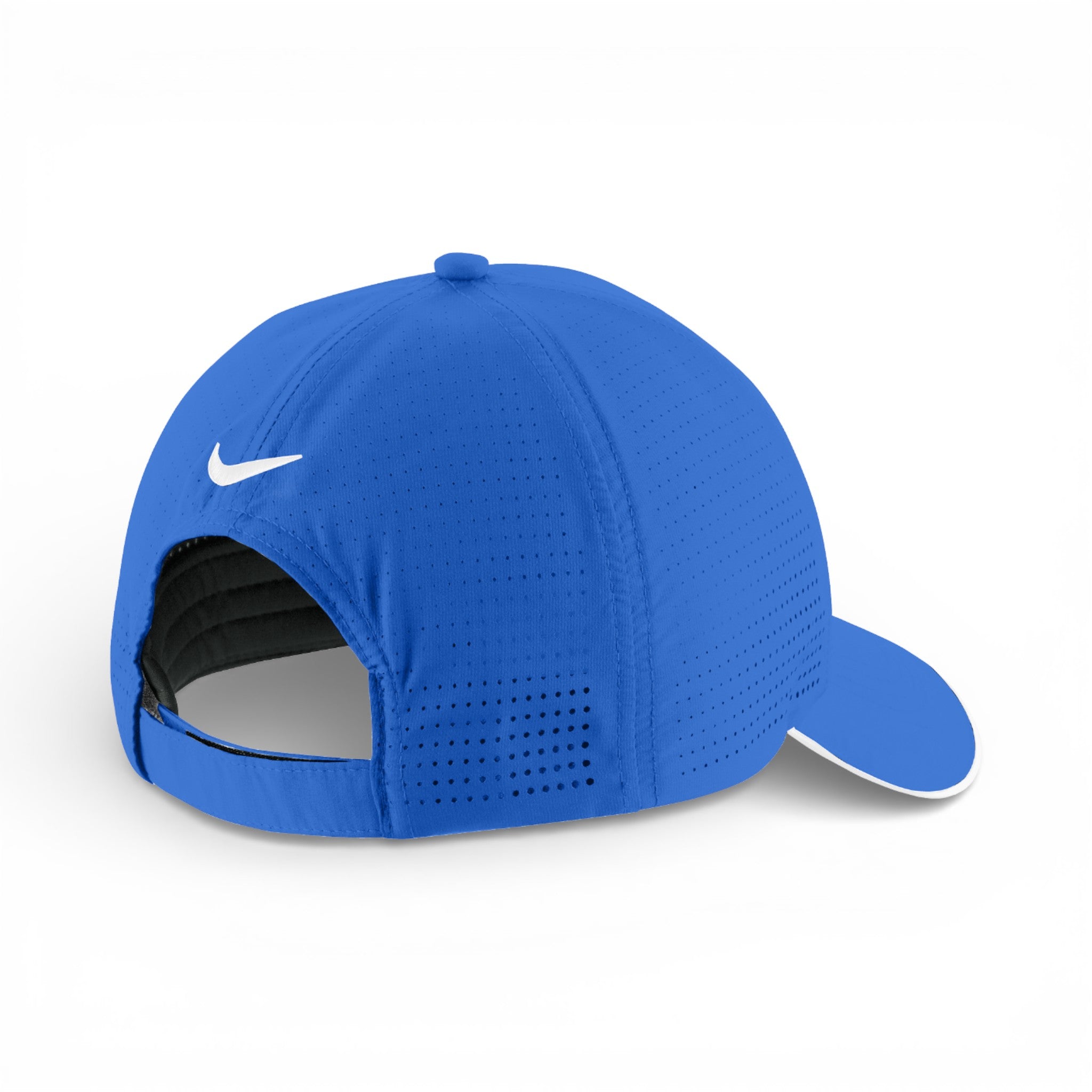Back view of Nike NKFB6445 custom hat in game royal and white