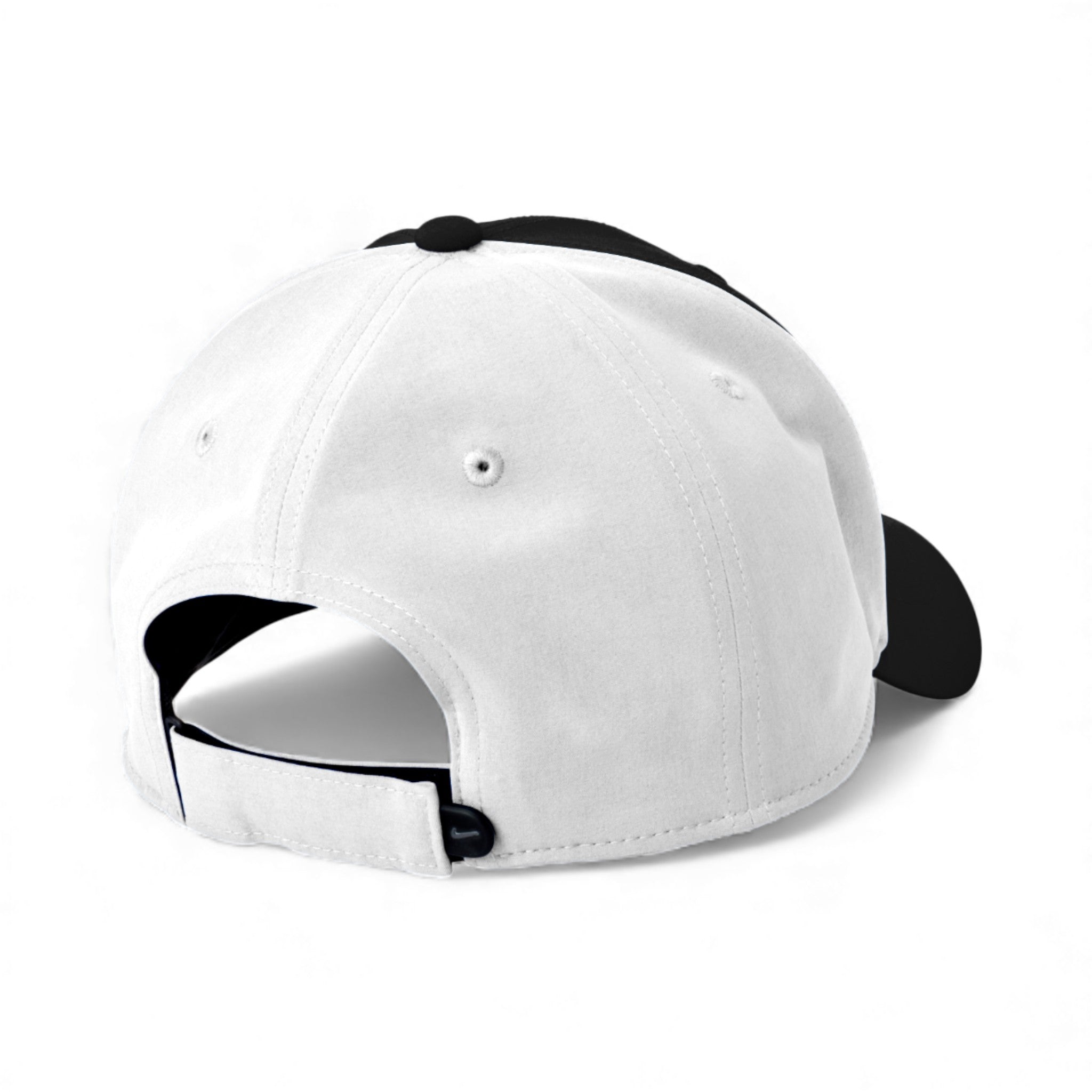 Back view of Nike NKFB6447 custom hat in black and white