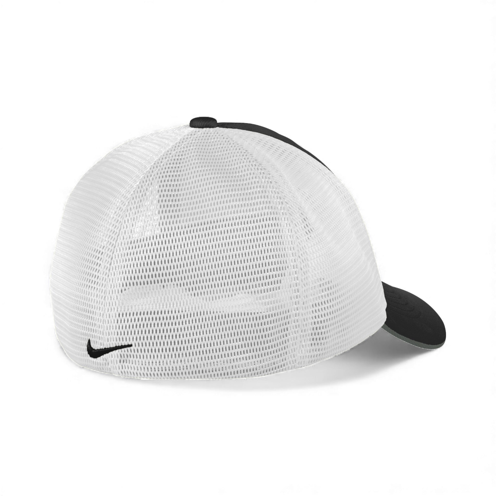Back view of Nike NKFB6448 custom hat in black and white