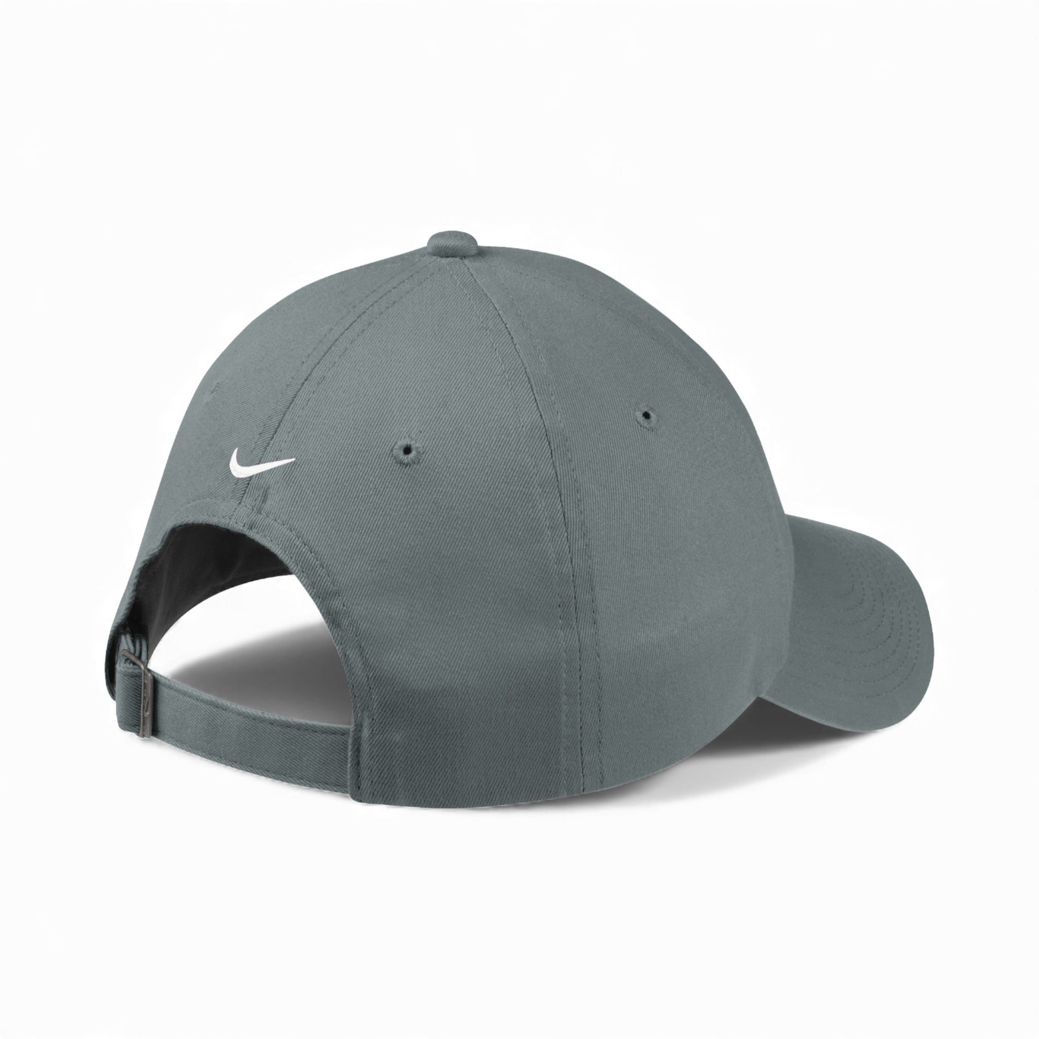 Back view of Nike NKFB6449 custom hat in dark grey