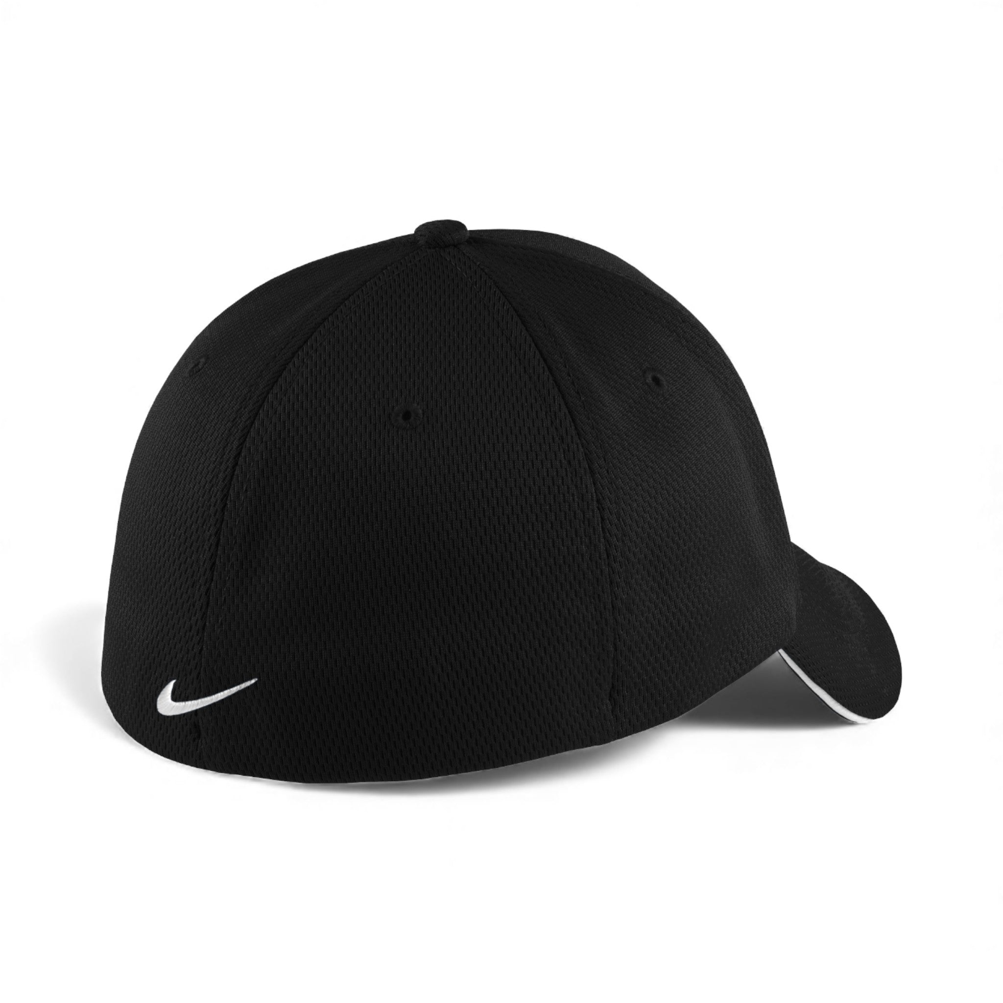Back view of Nike NKFD9718 custom hat in black and white