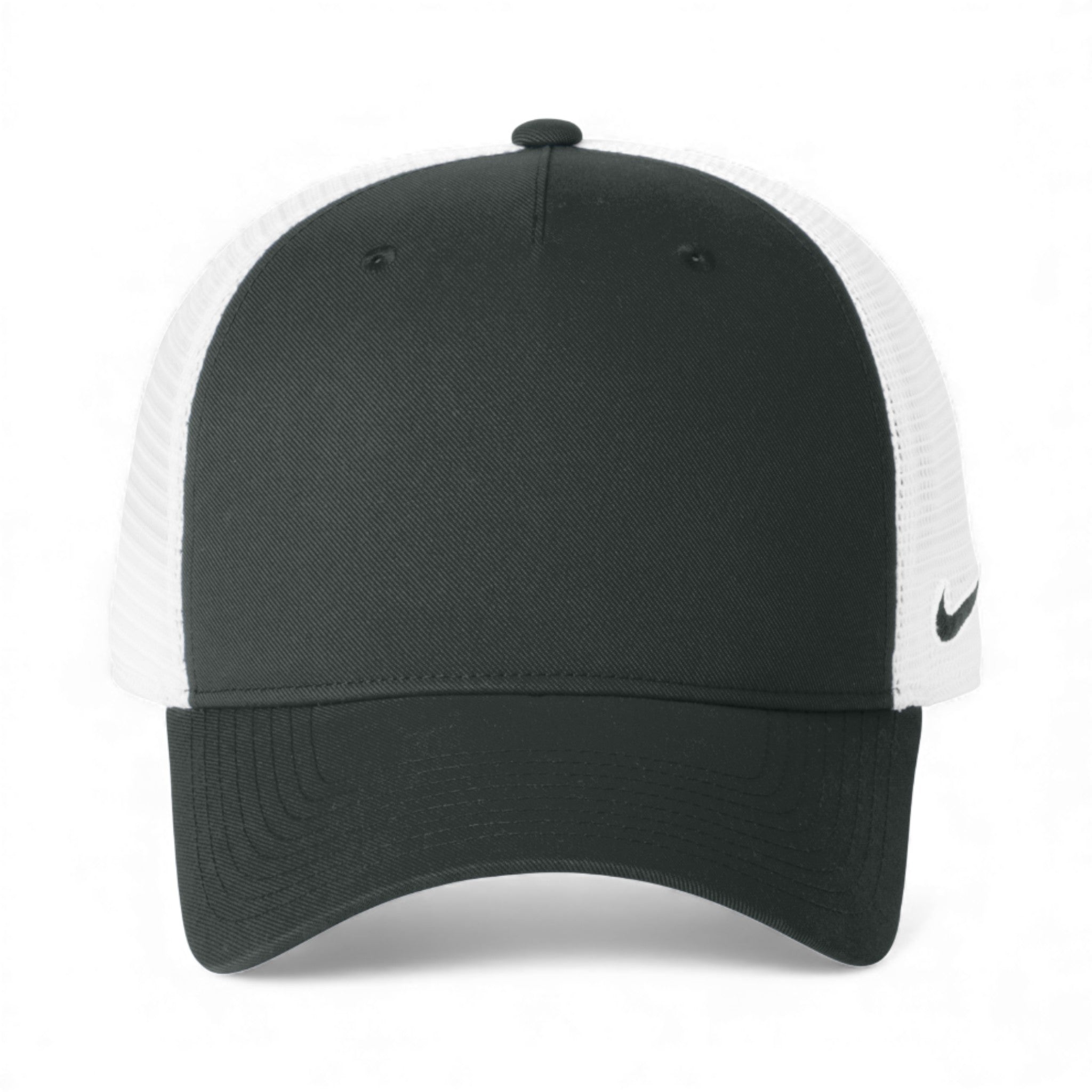 Front view of Nike NKFN9893 custom hat in anthracite and white