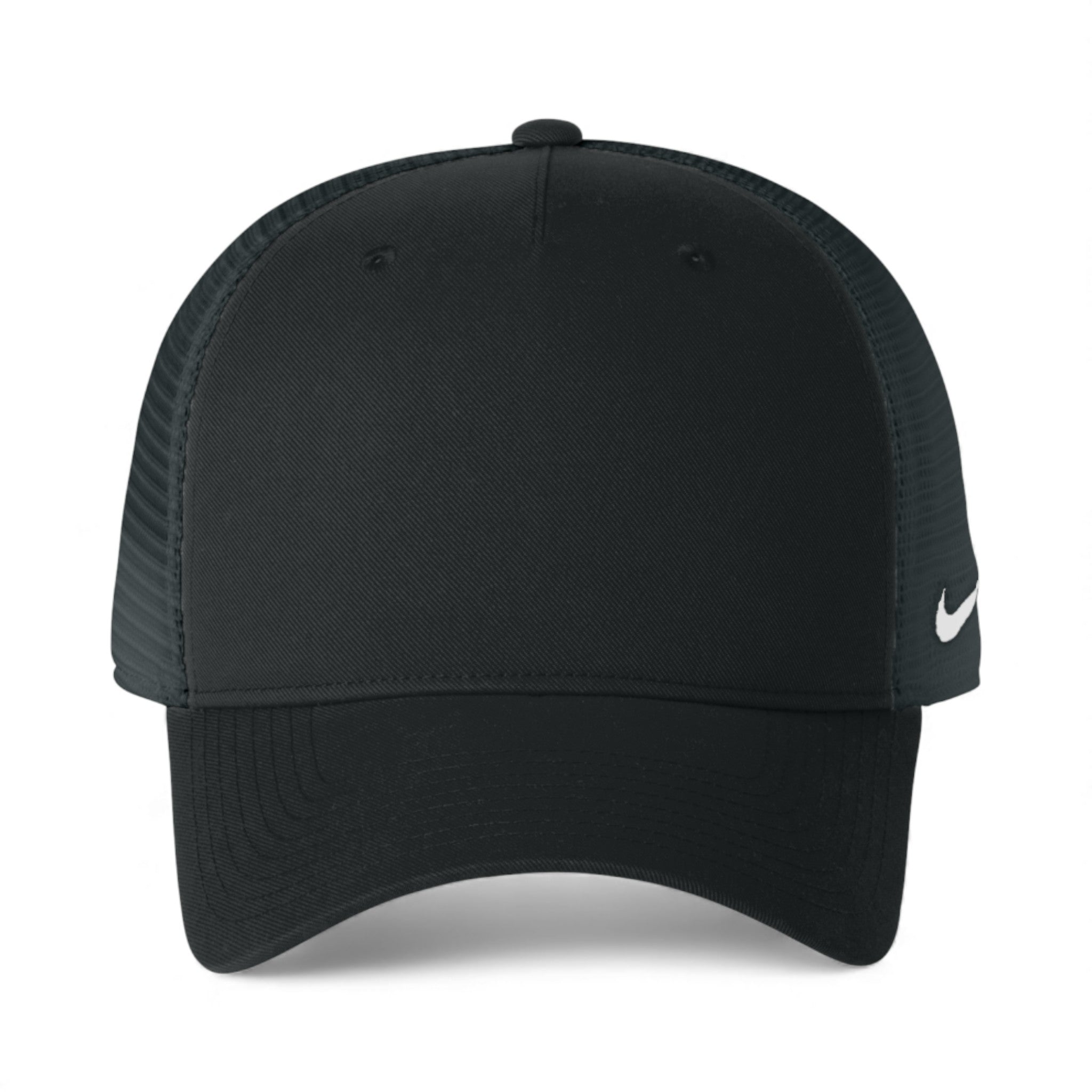 Front view of Nike NKFN9893 custom hat in black and dark grey