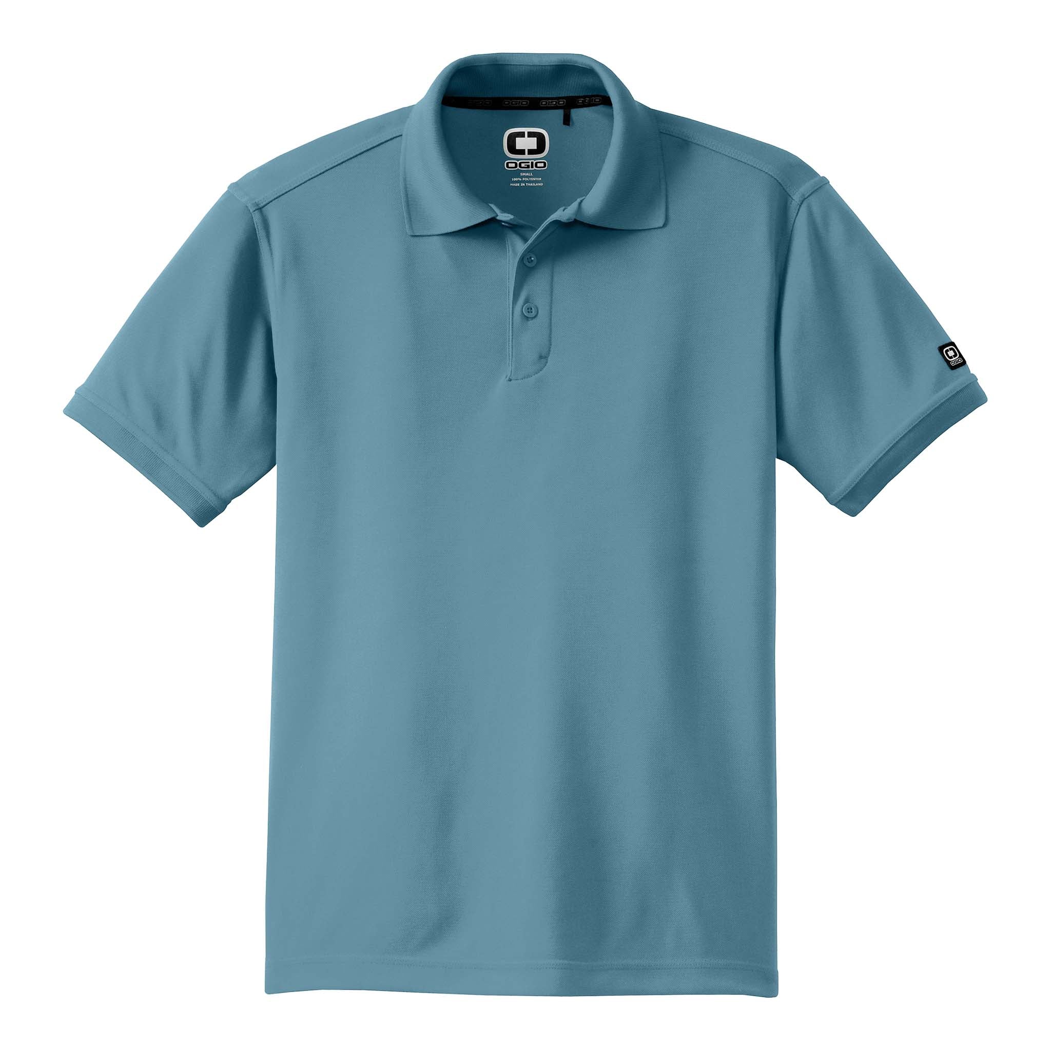 OGIO OG101 custom polo in blue mist, front view