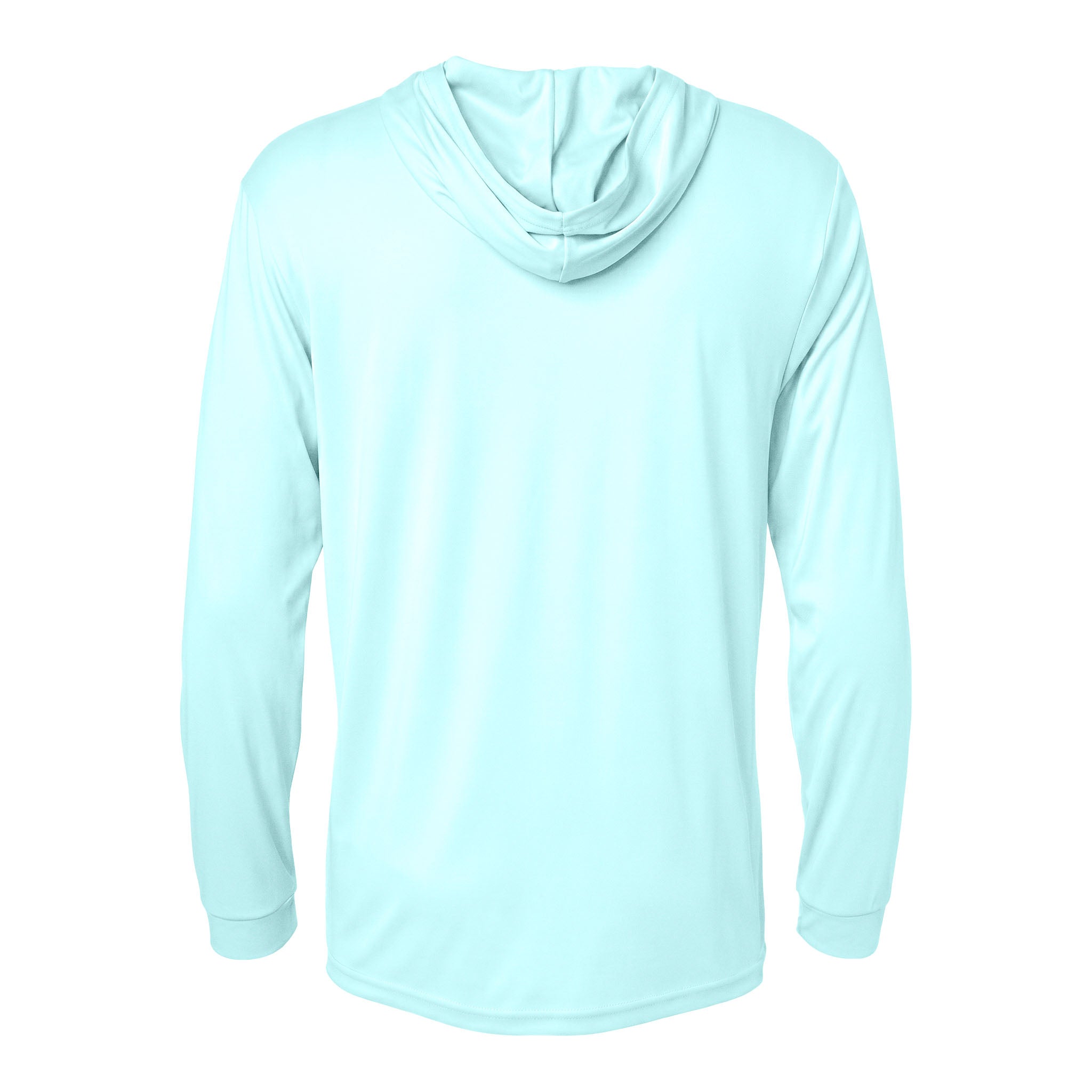 Paragon 220 custom long sleeve t-shirt in aqua blue, back view