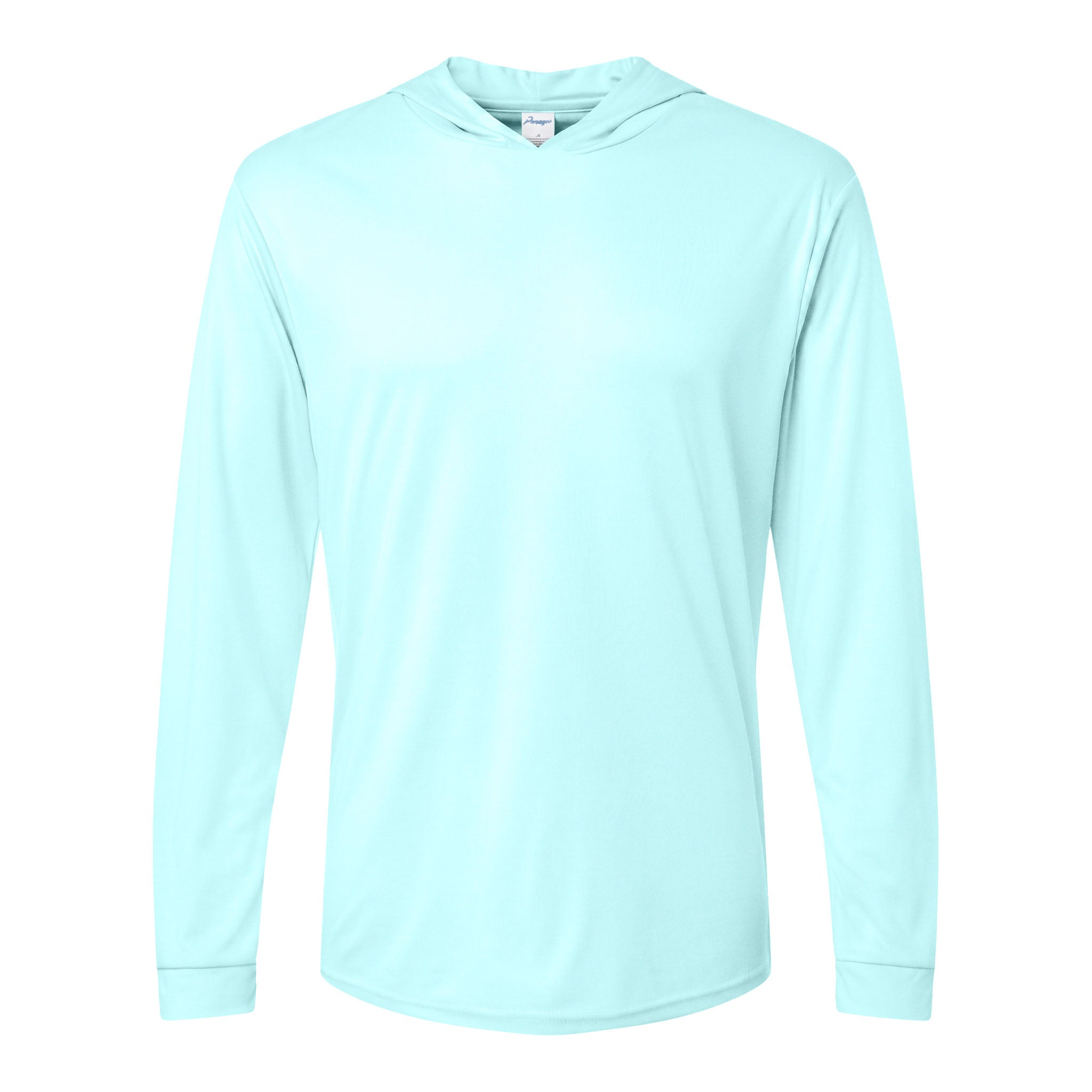 Paragon 220 custom long sleeve t-shirt in aqua blue, front view