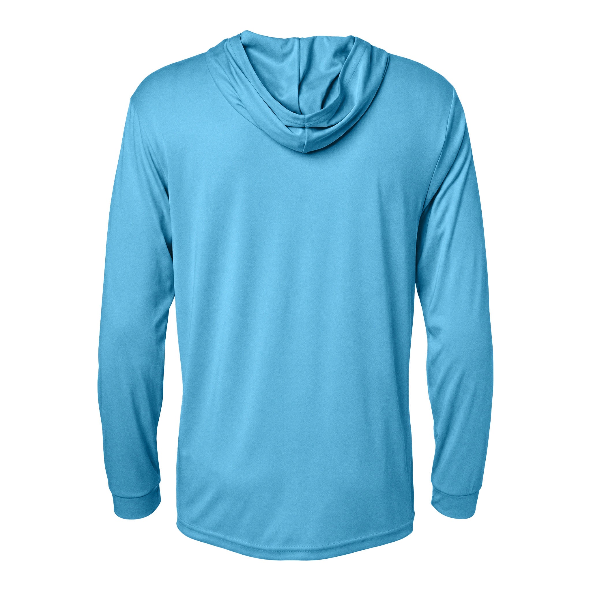 Paragon 220 custom long sleeve t-shirt in bimini blue, back view