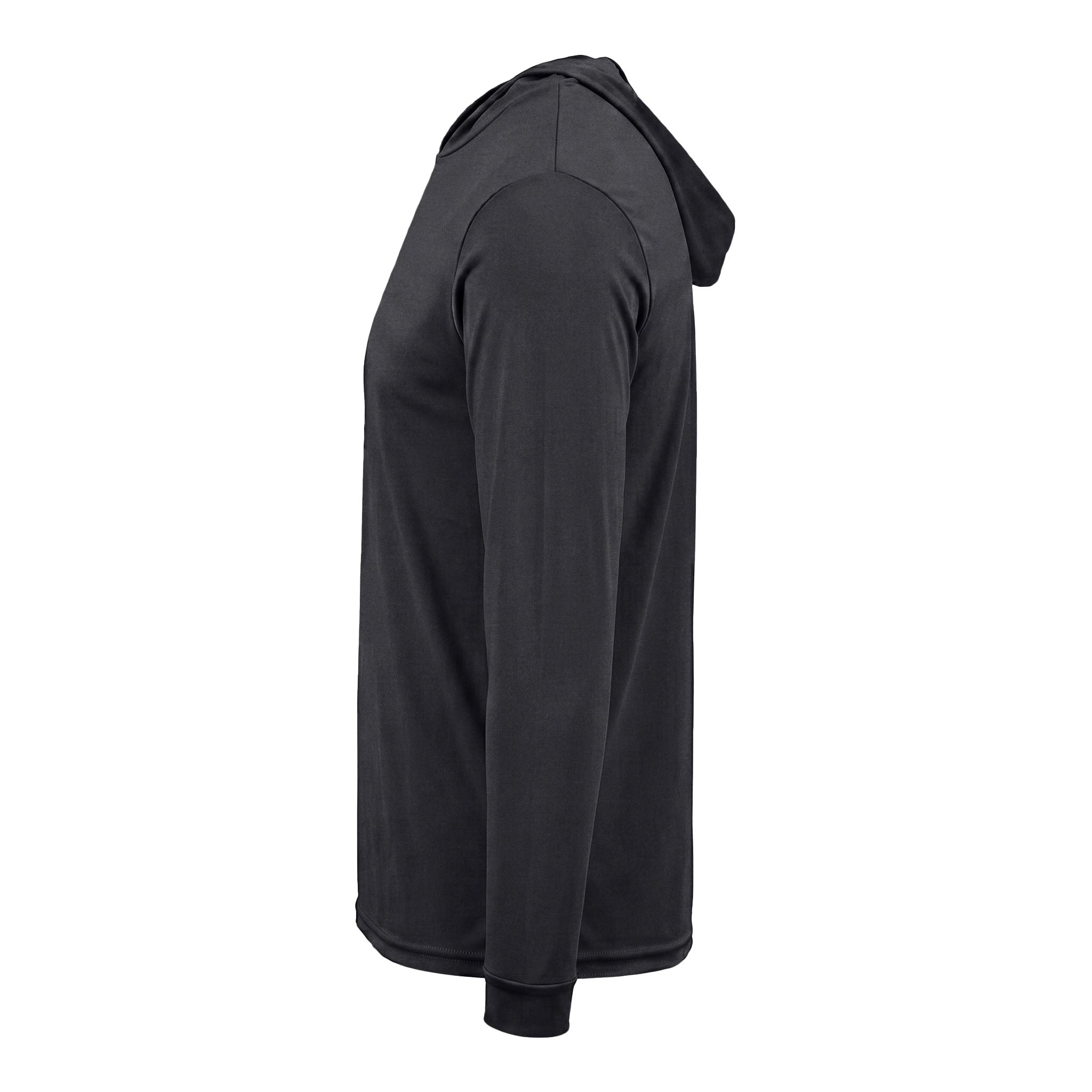 Paragon 220 custom long sleeve t-shirt in black, left side view