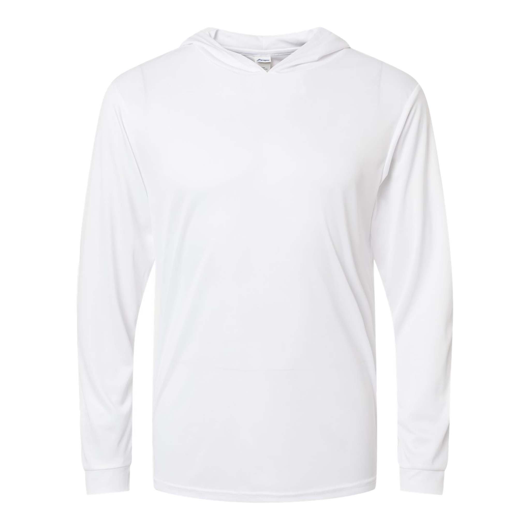 Paragon 220 custom long sleeve t-shirt in white, front view