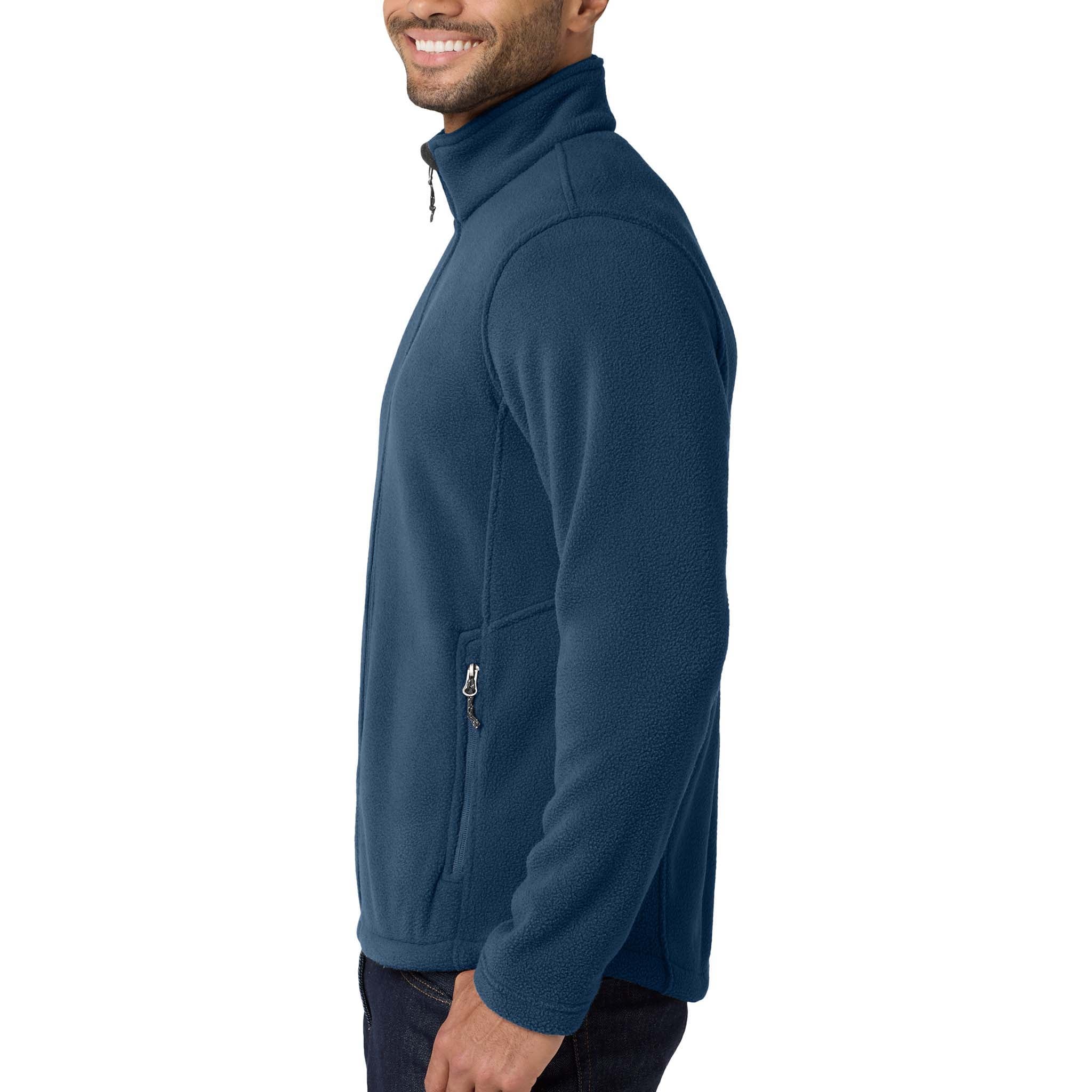 Port Authority F217 custom jacket in insignia blue, left side view