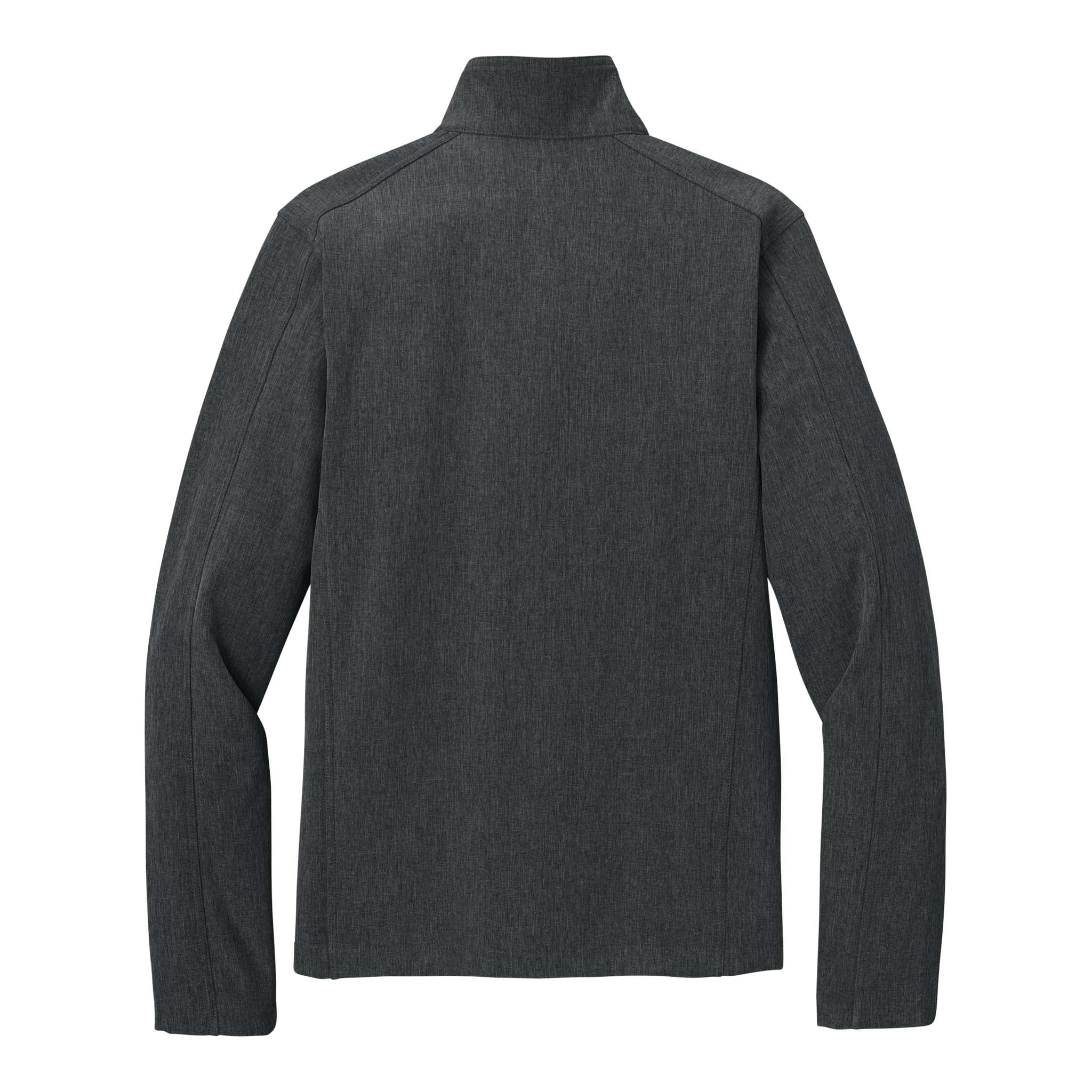 Port Authority J317 custom jacket in black charcoal heather, back view