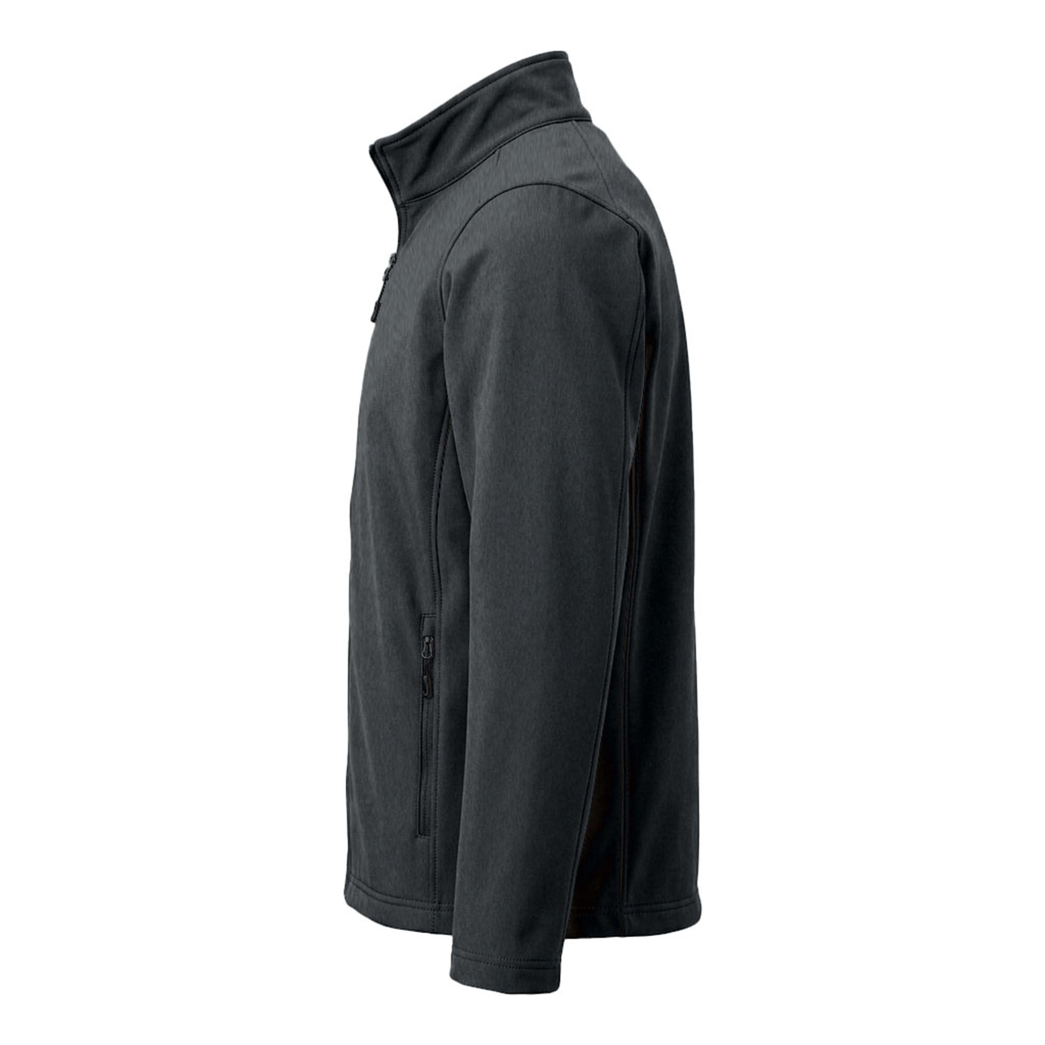 Port Authority J317 custom jacket in black charcoal heather, left side view
